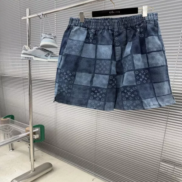 루이비통 모노그램 패치워크 드로스트링 데님 쇼츠