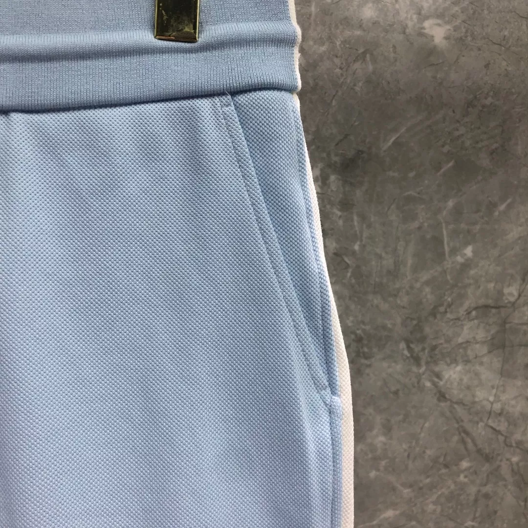 톰브라운 배색 패널 드로스트링 피케 하프 팬츠 상세 이미지 7