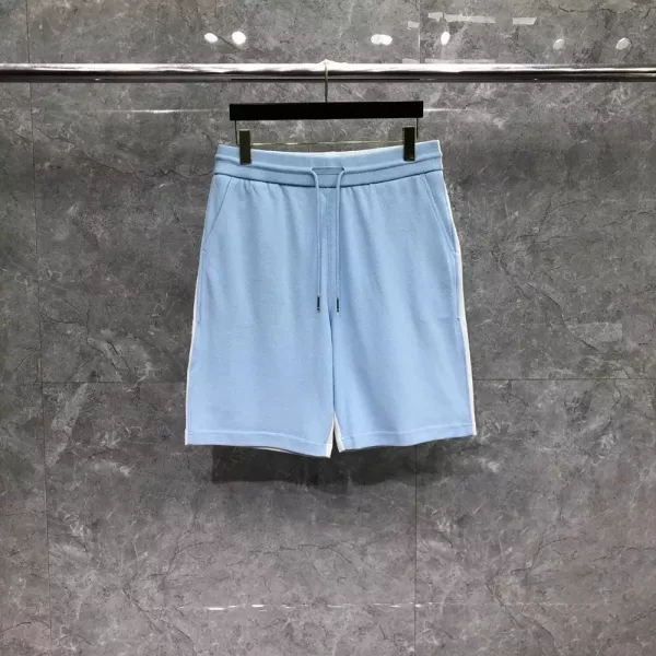 톰브라운 배색 패널 드로스트링 피케 하프 팬츠