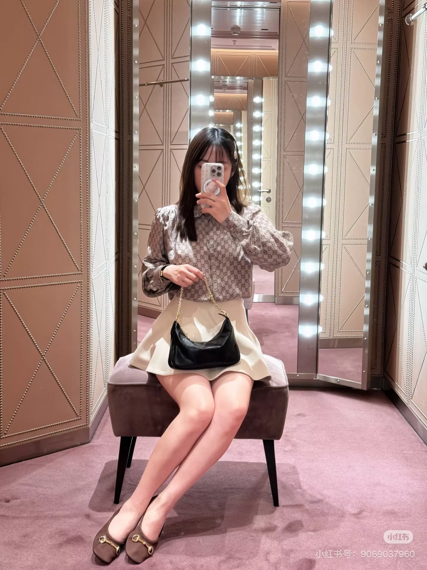 구찌 GG 자카드 프릴 칼라 루즈핏 긴소매 셔츠 상세 이미지 42