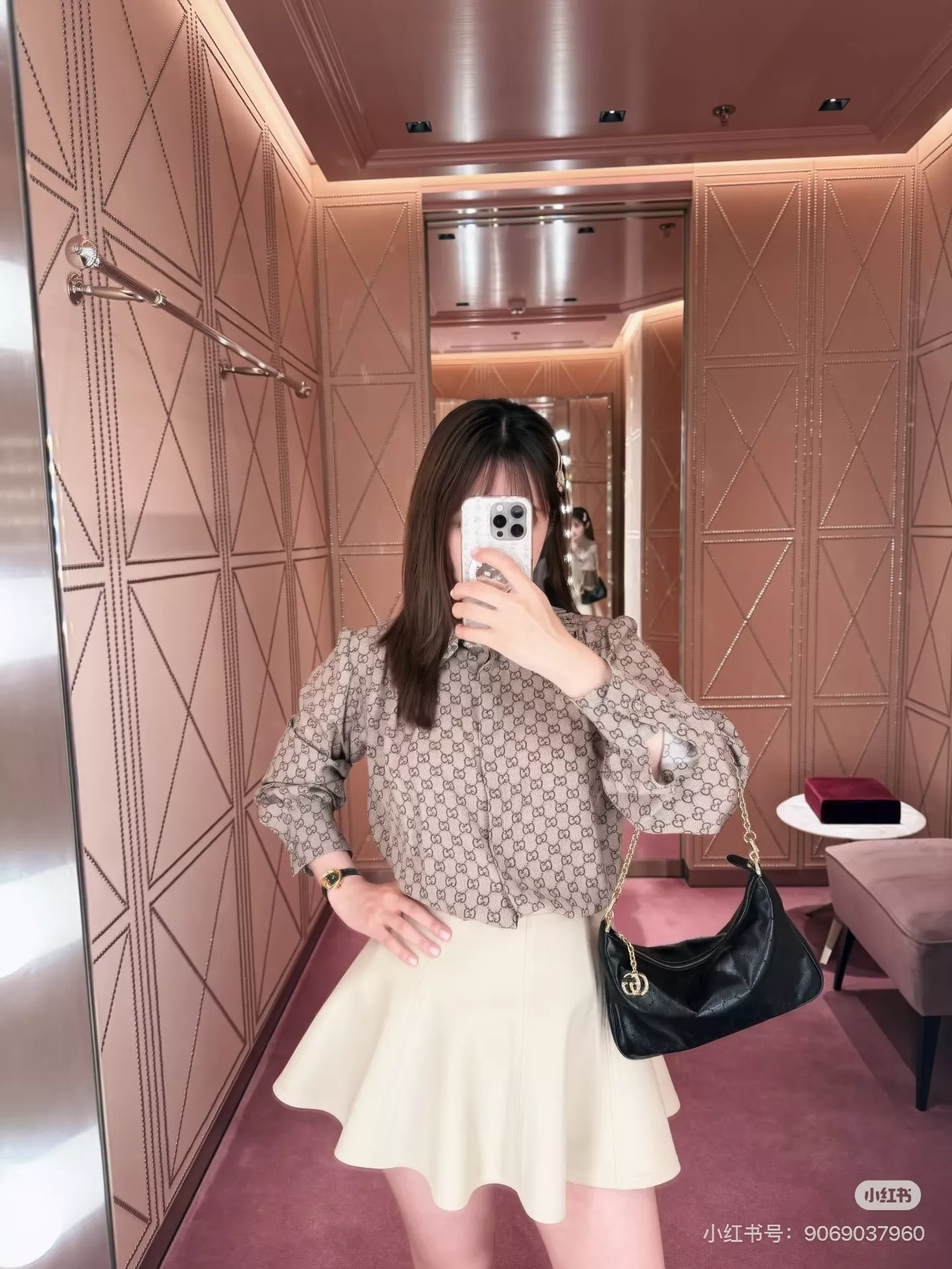 구찌 GG 자카드 프릴 칼라 루즈핏 긴소매 셔츠 상세 이미지 40