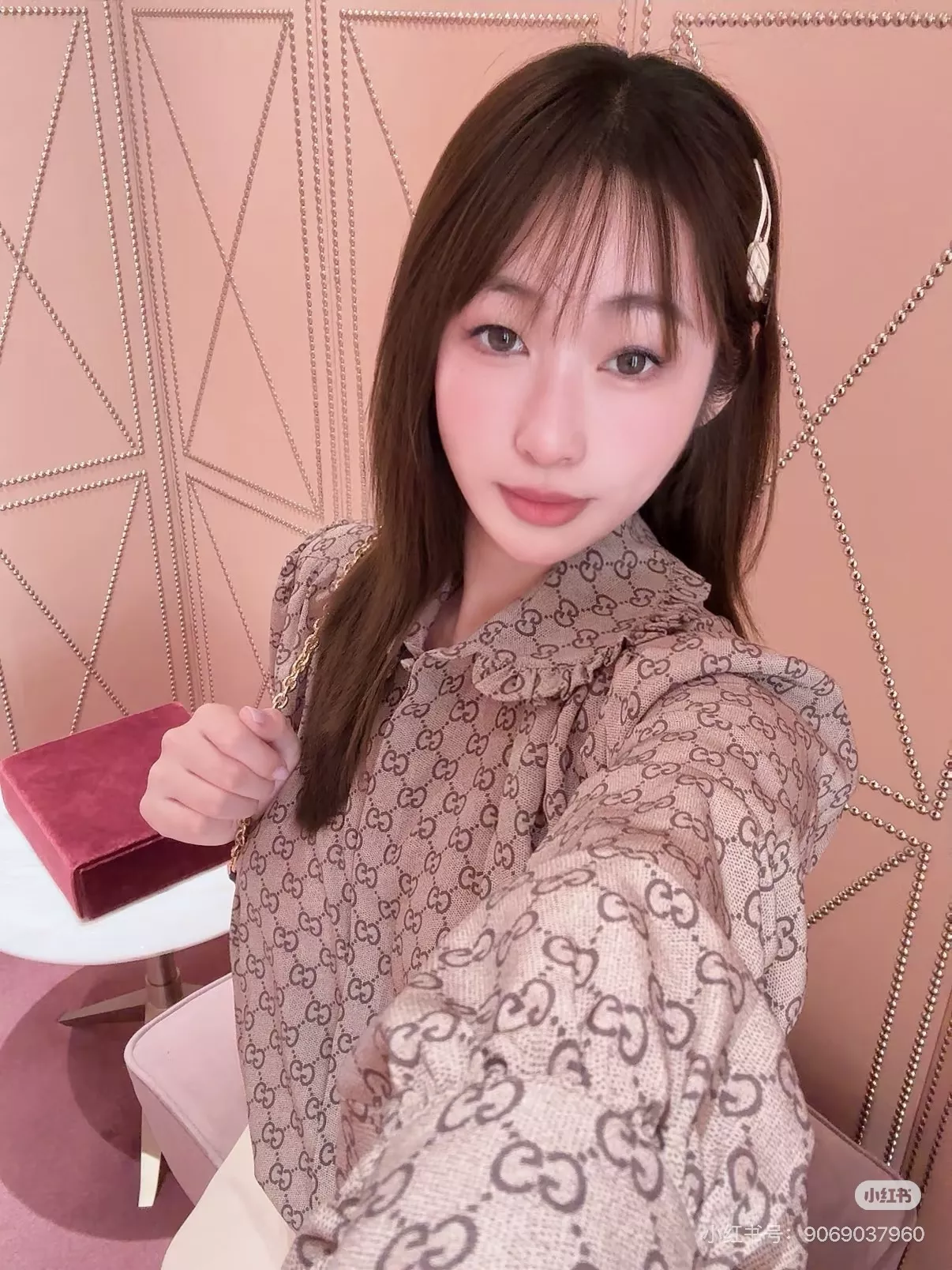 구찌 GG 자카드 프릴 칼라 루즈핏 긴소매 셔츠 상세 이미지 38