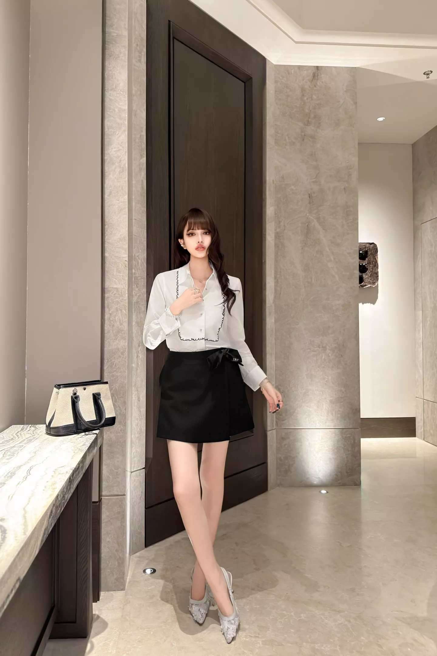 디올 리본 장식 랩 스타일 스커트 팬츠 상세 이미지 62