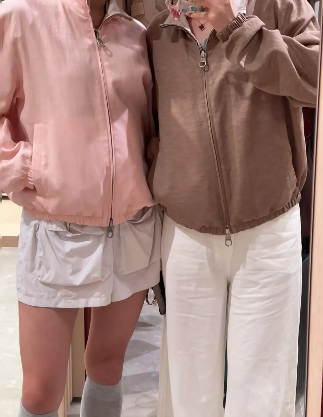 로로피아나 린넨 스탠드칼라 리버서블 크롭 집업 재킷 상세 이미지 20