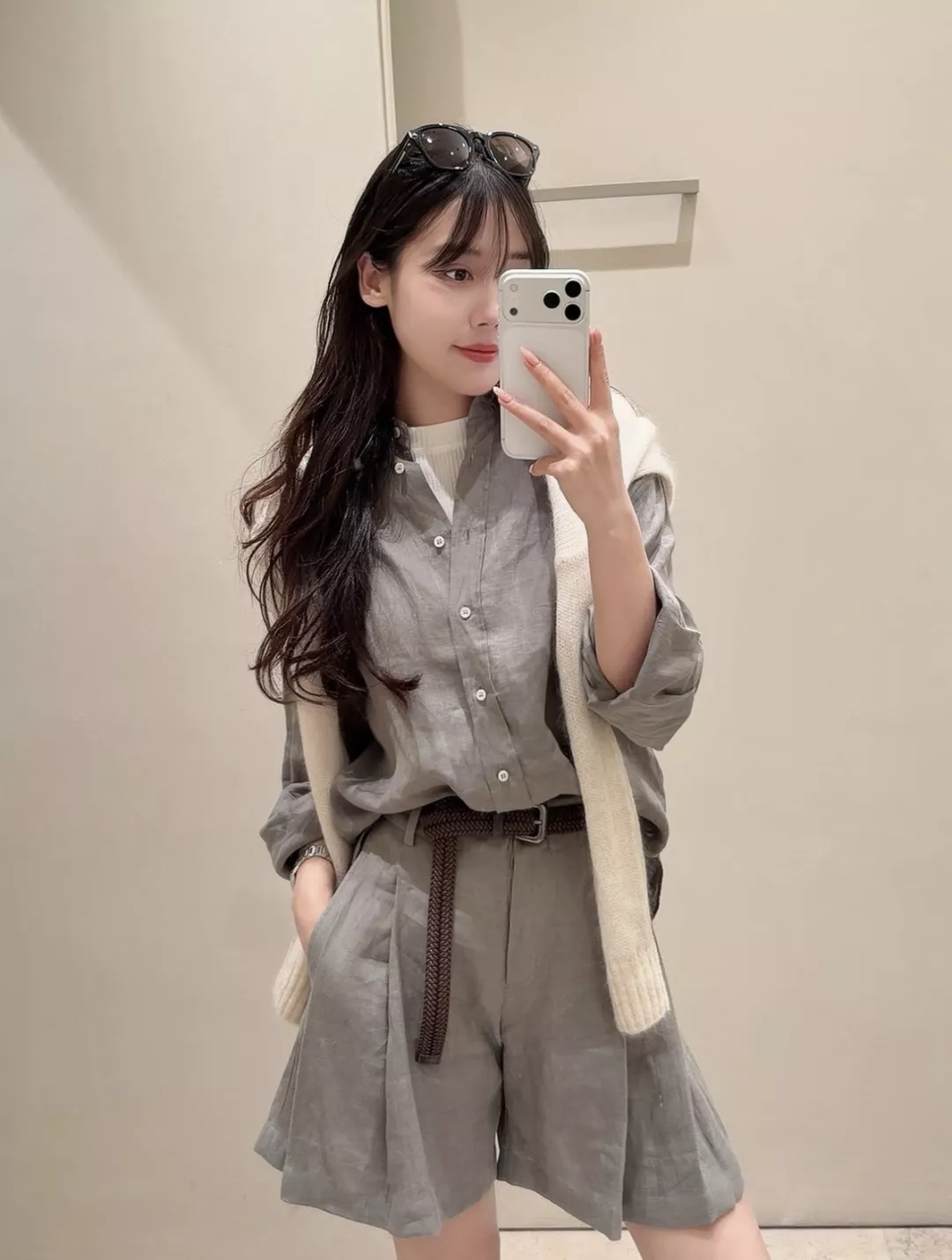 브루넬로쿠치넬리 체인 소매 린넨 긴소매 셔츠 상세 이미지 17