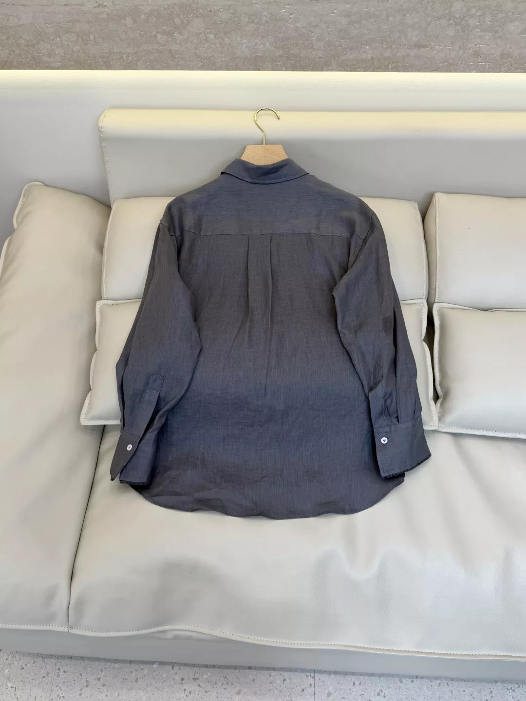 브루넬로쿠치넬리 체인 소매 린넨 긴소매 셔츠 상세 이미지 4