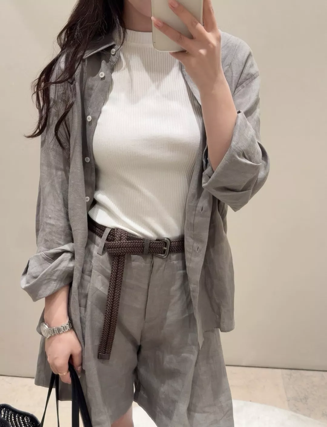 브루넬로쿠치넬리 체인 소매 린넨 긴소매 셔츠 상세 이미지 19