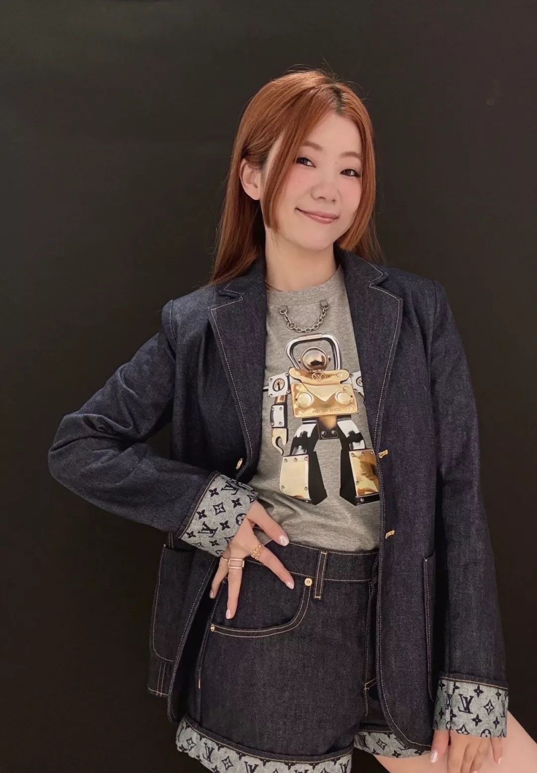 루이비통 레터 자카드 데님 코튼 정장 재킷 상세 이미지 16