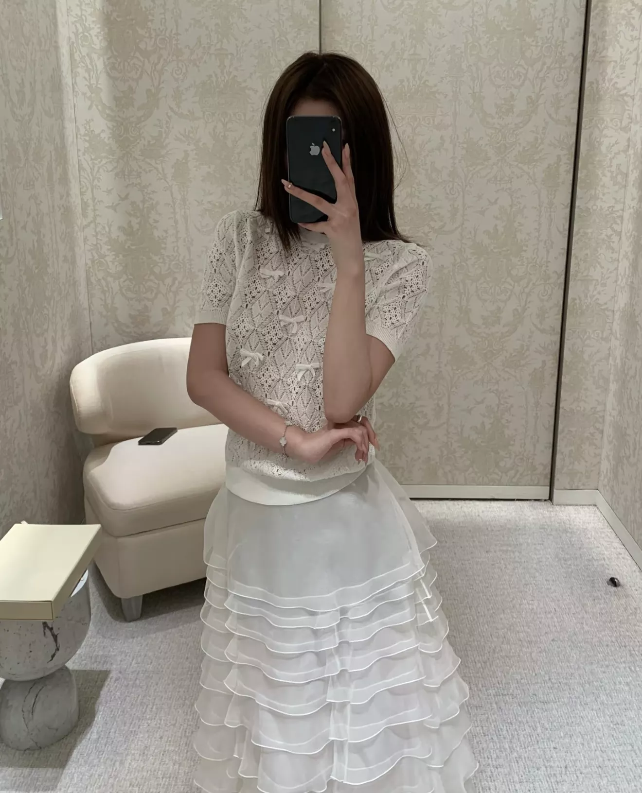 디올 레이어드 오간자 롱 스커트 상세 이미지 15