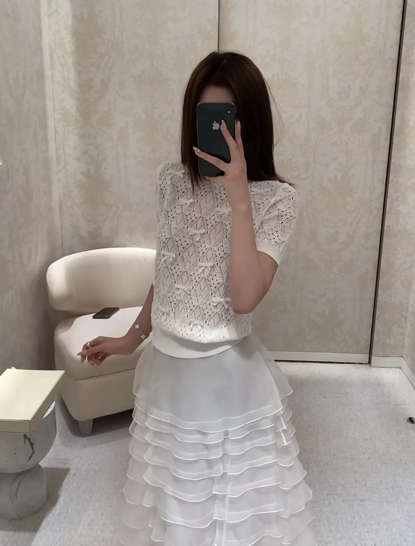 디올 레이어드 오간자 롱 스커트 상세 이미지 14