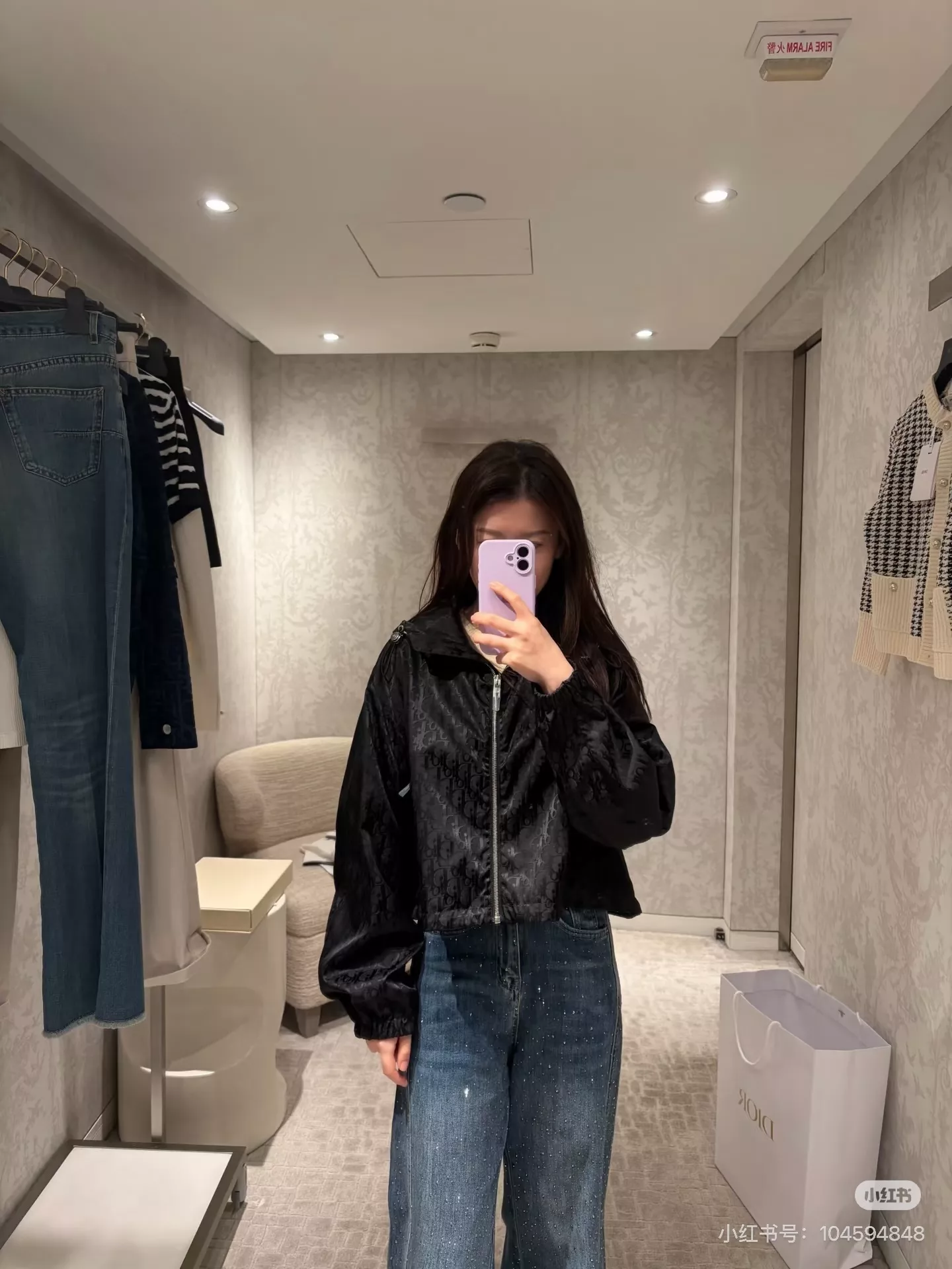 디올 오블리크 자카드 크롭 후드 재킷 스커트 팬츠 세트 상세 이미지 34
