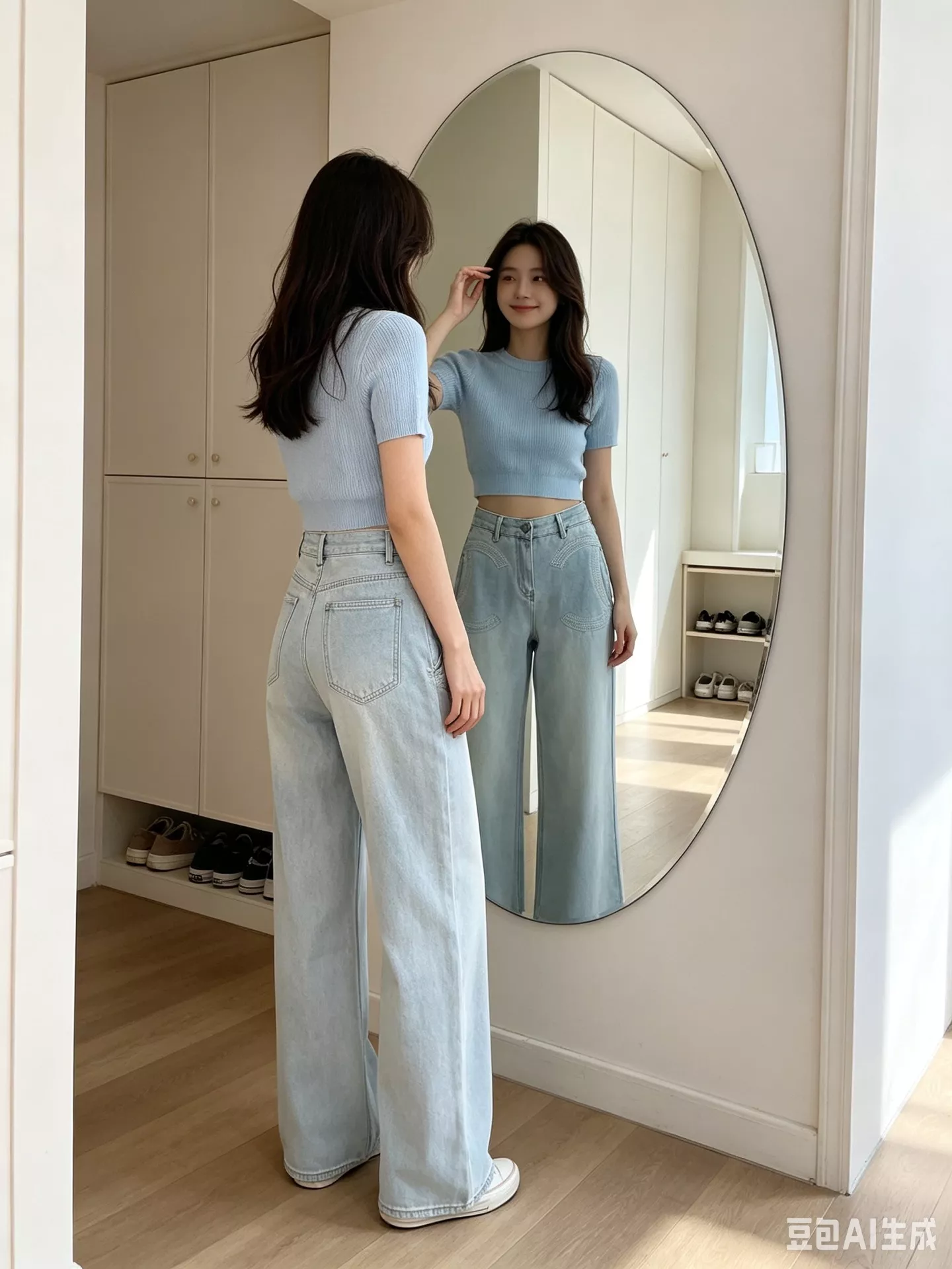 샤넬 레이스 더블C 자수 스트레이트 데님 팬츠 상세 이미지 20