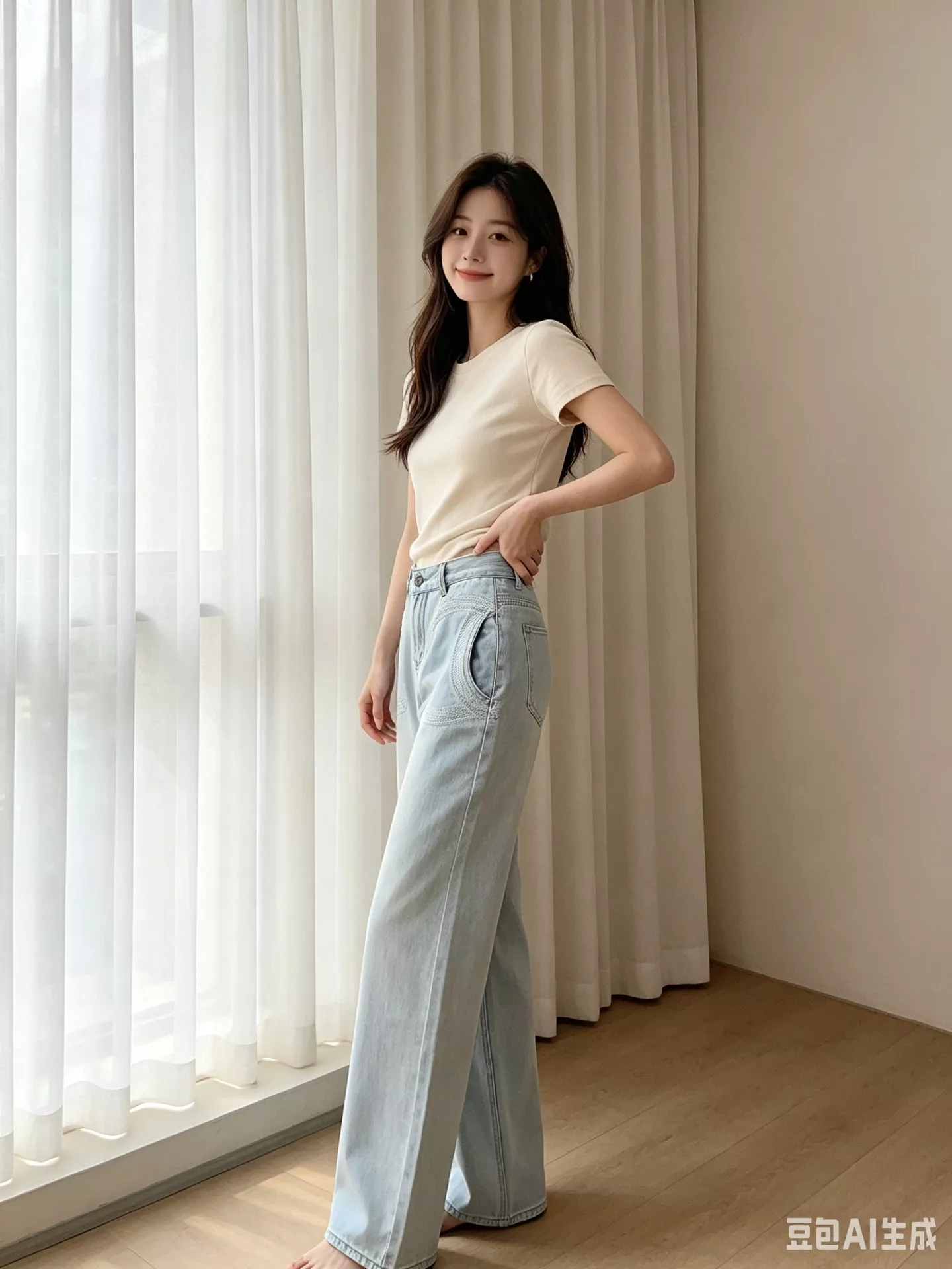 샤넬 레이스 더블C 자수 스트레이트 데님 팬츠 상세 이미지 19