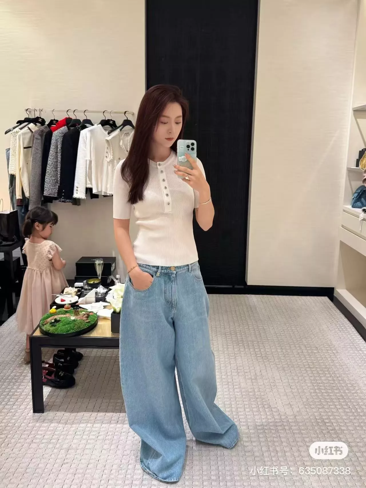 샤넬 더블 C 자수 하이웨이스트 스트레이트 데님 팬츠 상세 이미지 37
