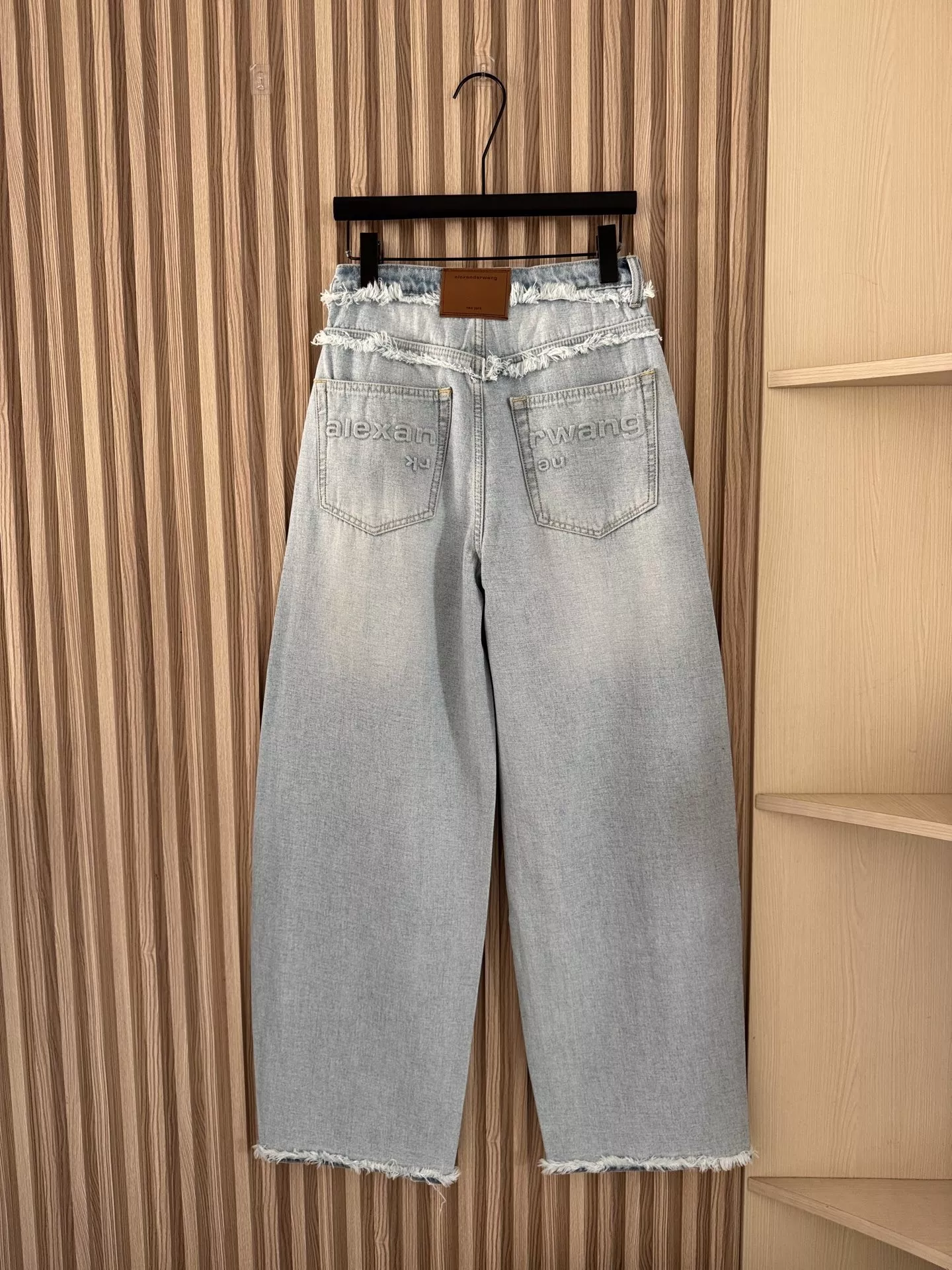 알렉산더왕 워싱 라이트블루 프린지 버튼 와이드 데님 팬츠 상세 이미지 6