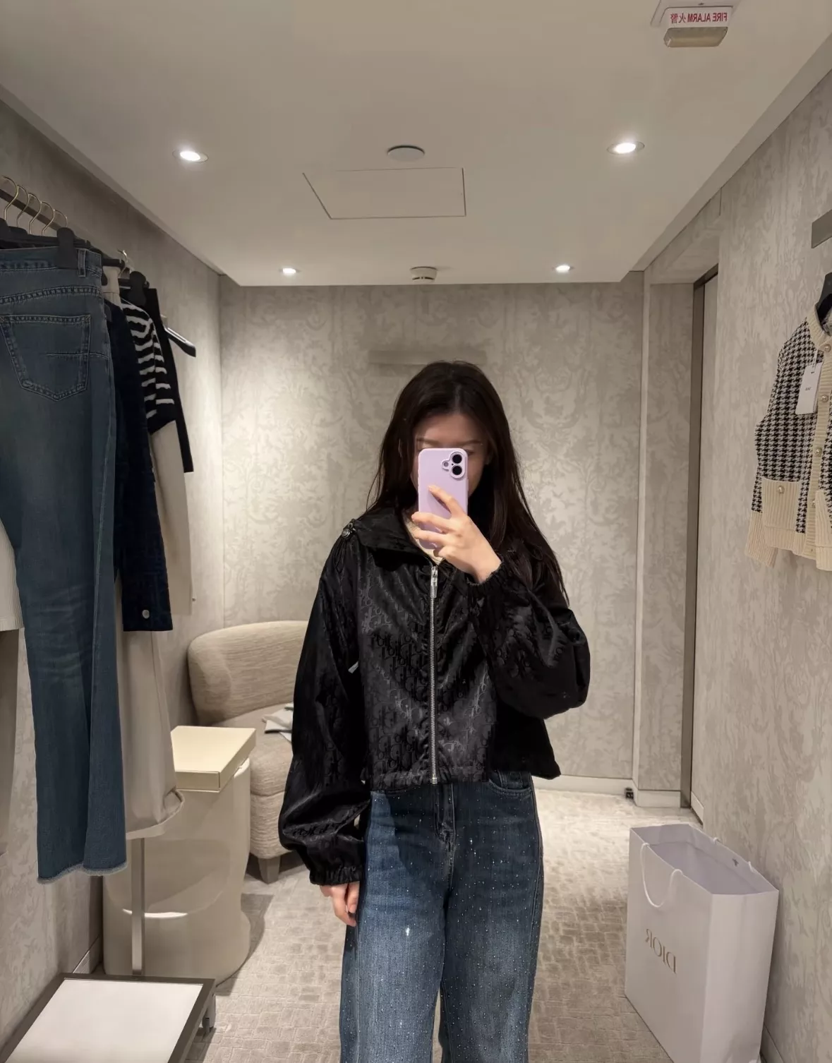 디올 자카드 모노그램 후드 집업 스커트팬츠 투피스 상세 이미지 22