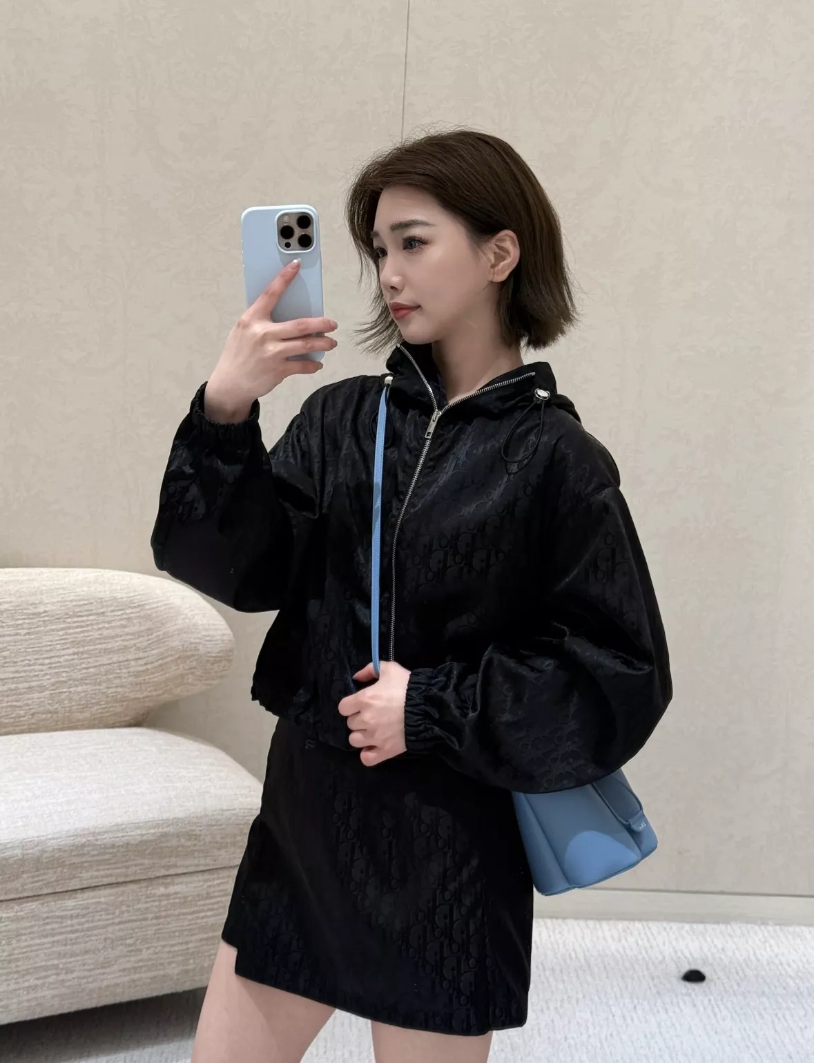 디올 자카드 모노그램 후드 집업 스커트팬츠 투피스 상세 이미지 20