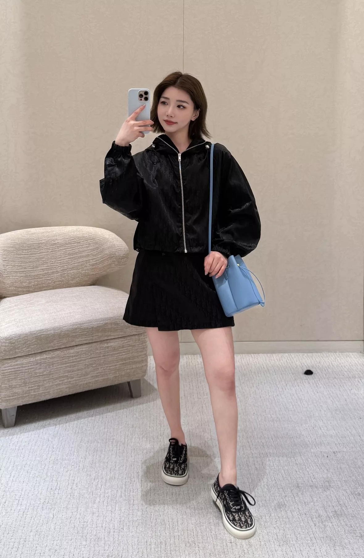 디올 자카드 모노그램 후드 집업 스커트팬츠 투피스 상세 이미지 21