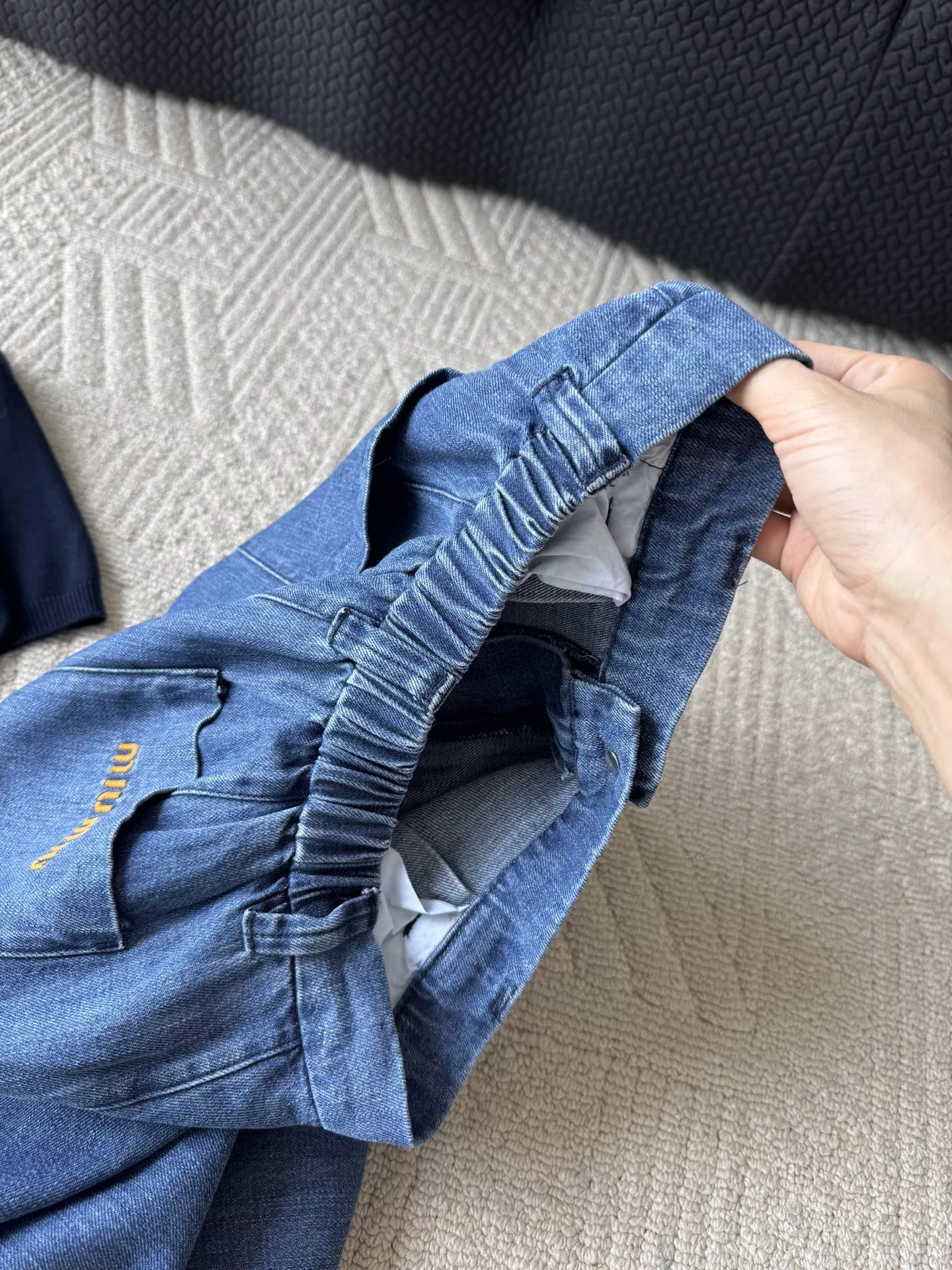 미우미우 텐셀 와이드 롱 데님 팬츠 상세 이미지 25