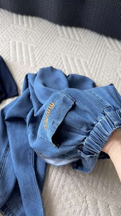 미우미우 텐셀 와이드 롱 데님 팬츠 상세 이미지 42