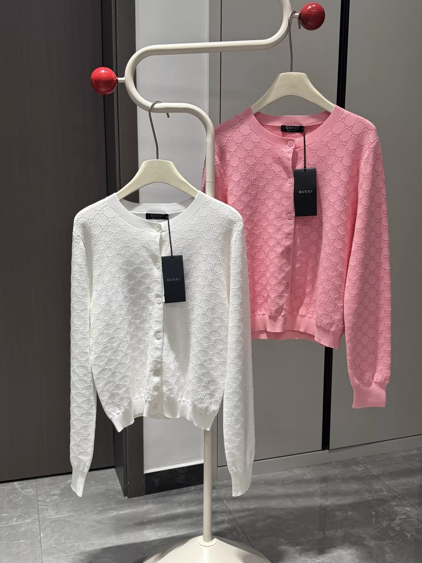 구찌 GG 자카드 라운드넥 니트 가디건 상세 이미지 2