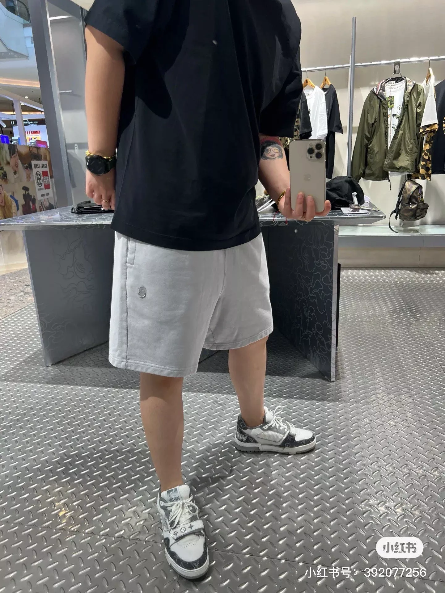 베이프 26SS 유인원 헤드 자수 워싱 코튼 하프 팬츠 상세 이미지 11