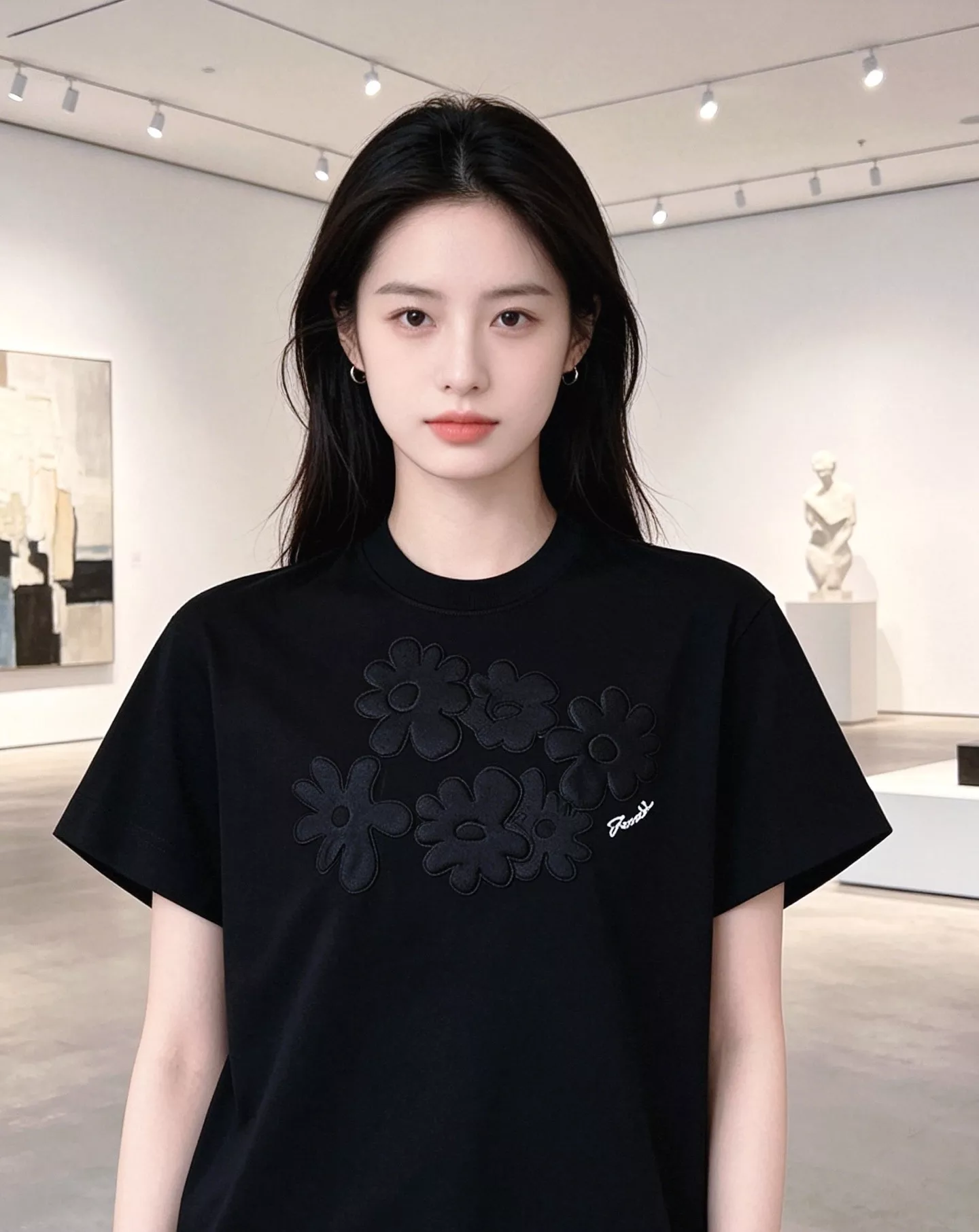 펜디 패치 자수 포켓 코튼 반소매 티셔츠 상세 이미지 11