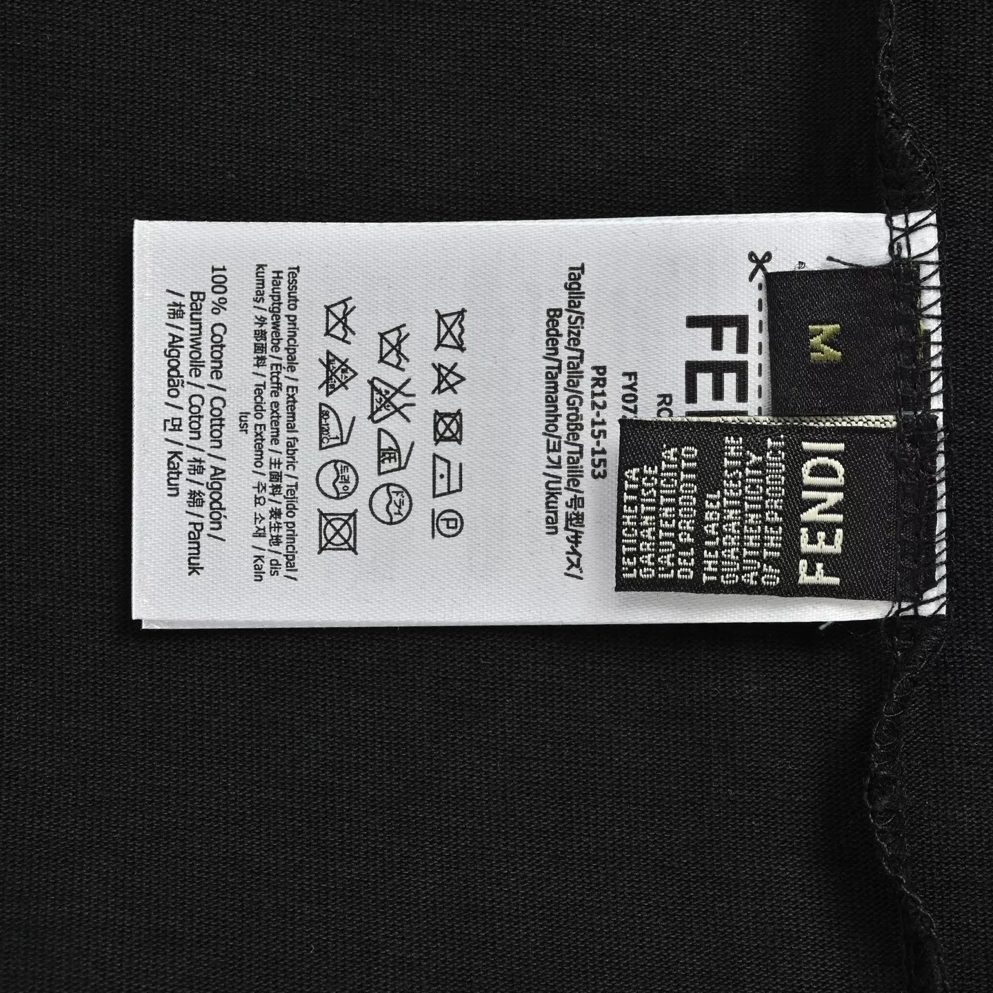 펜디 블루 레터 자수 코튼 반소매 티셔츠 상세 이미지 6