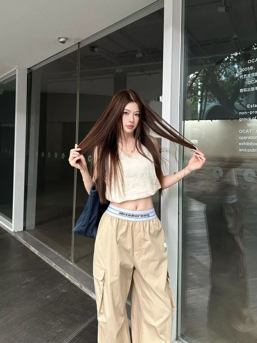 알렉산더왕 로고 밴딩 웨이스트 카고 와이드 팬츠 상세 이미지 25