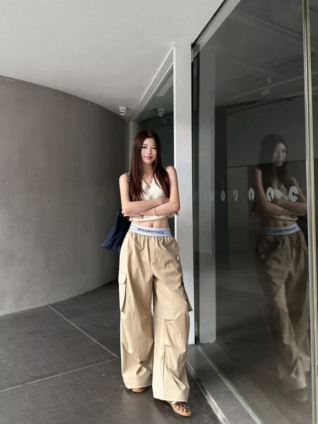 알렉산더왕 로고 밴딩 웨이스트 카고 와이드 팬츠 상세 이미지 20