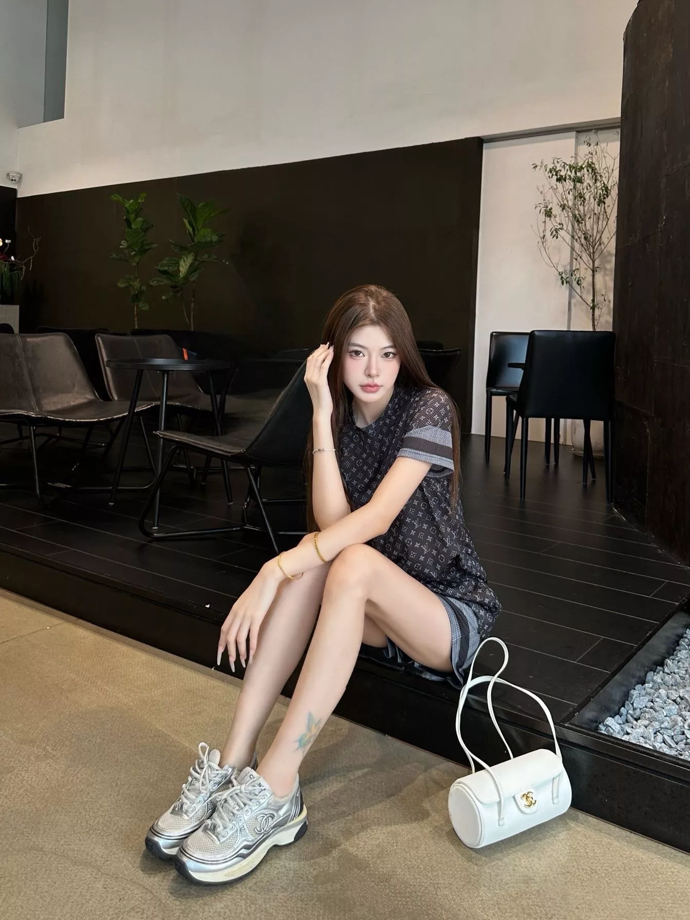 루이비통 모노그램 패턴 메쉬 반소매 쇼츠 세트 상세 이미지 14