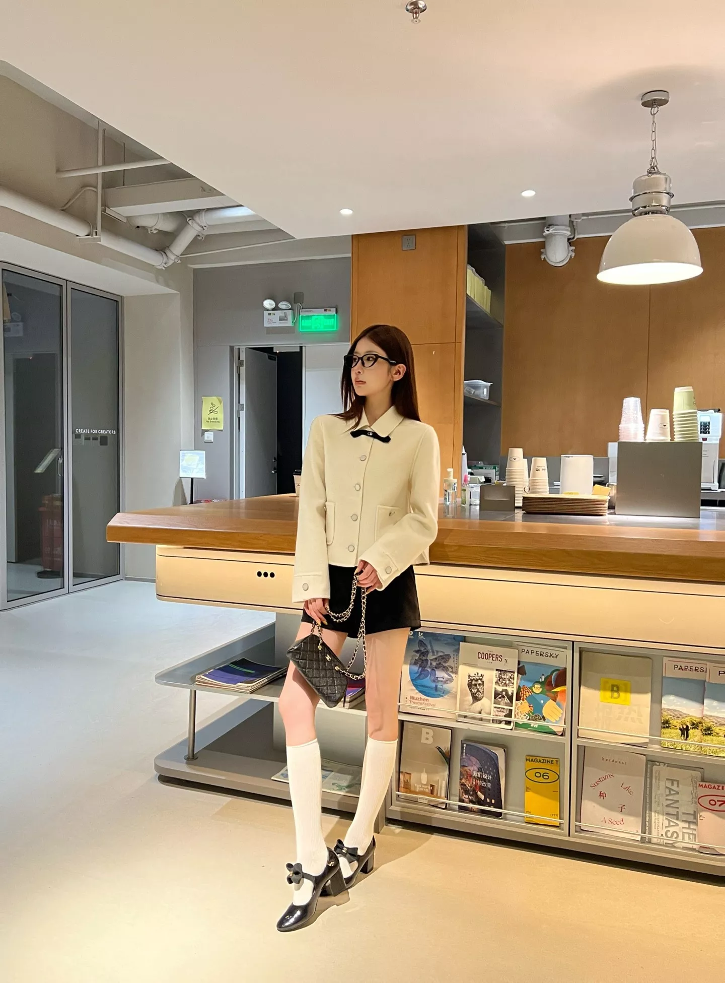 디올 블랙 리본 장식 울 쇼트 재킷 상세 이미지 12