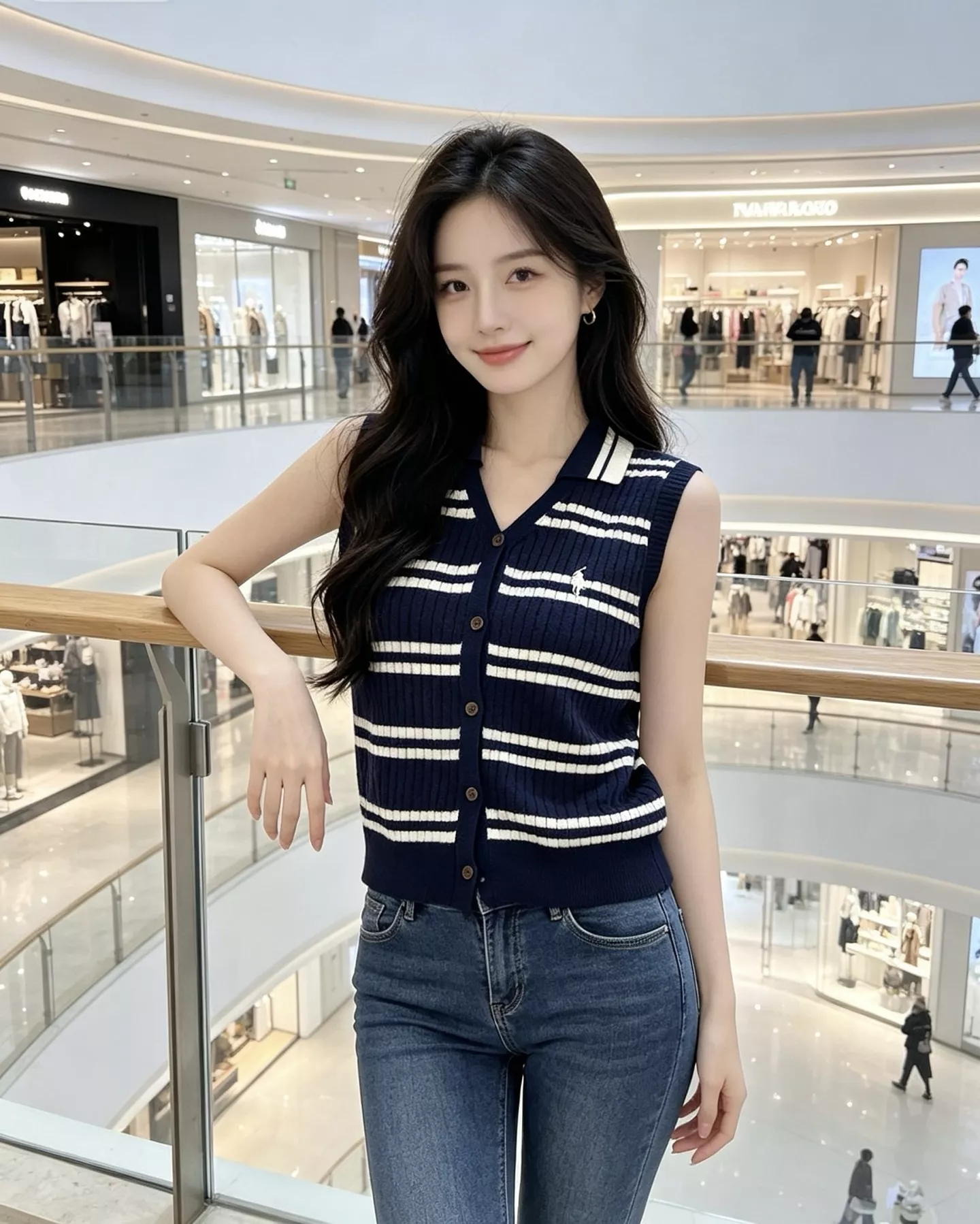 랄프로렌 스트라이프 케이블 니트 버튼 베스트 상세 이미지 12