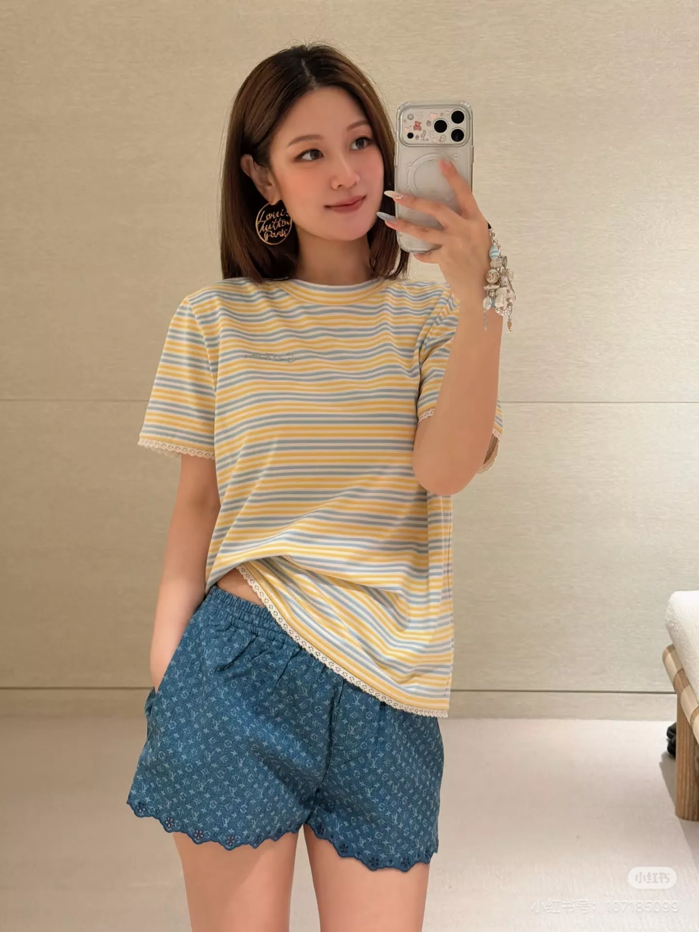 루이비통 모노그램 워싱 데님 밴딩 쇼트 팬츠 상세 이미지 17