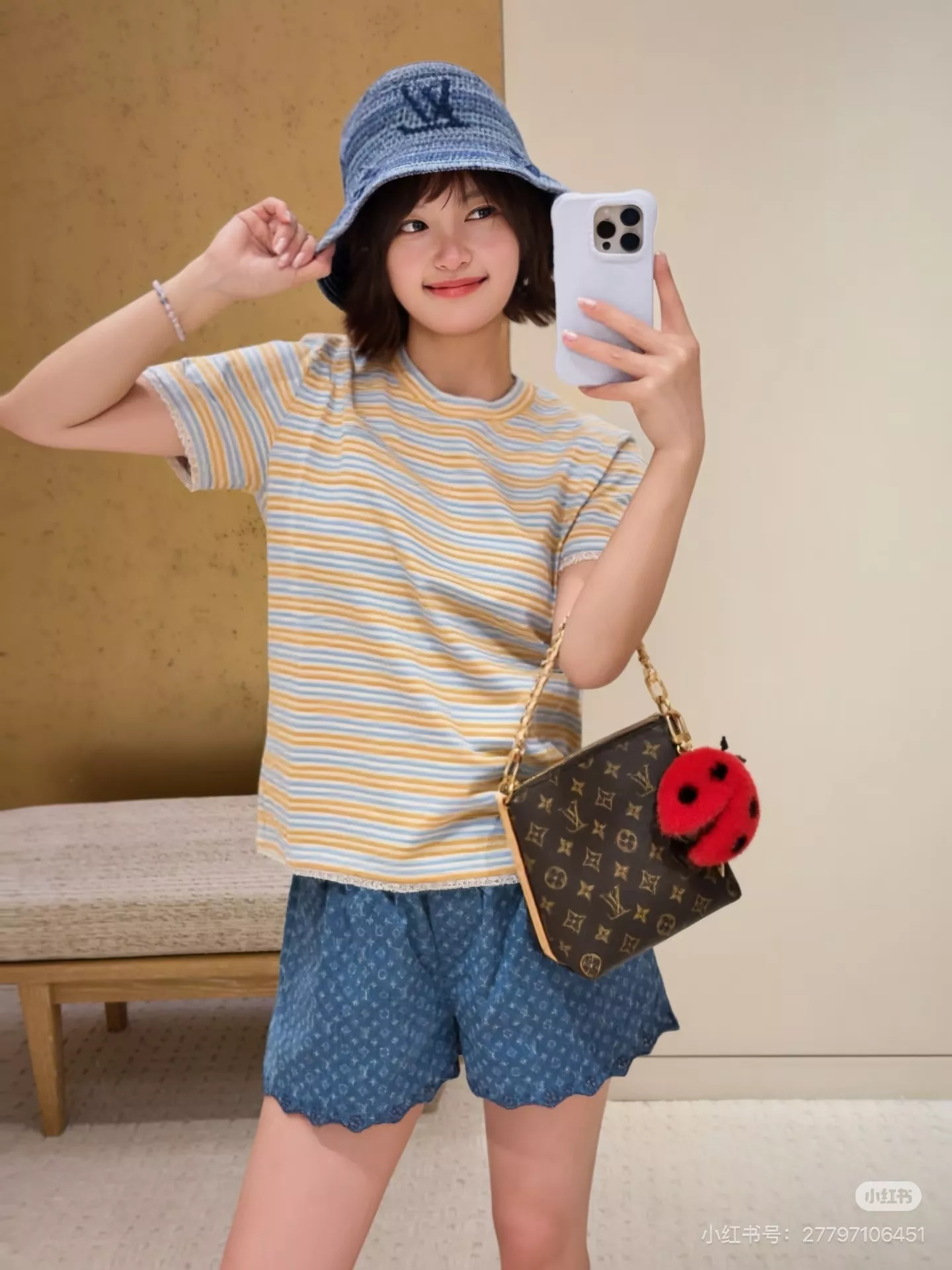 루이비통 모노그램 워싱 데님 밴딩 쇼트 팬츠 상세 이미지 35