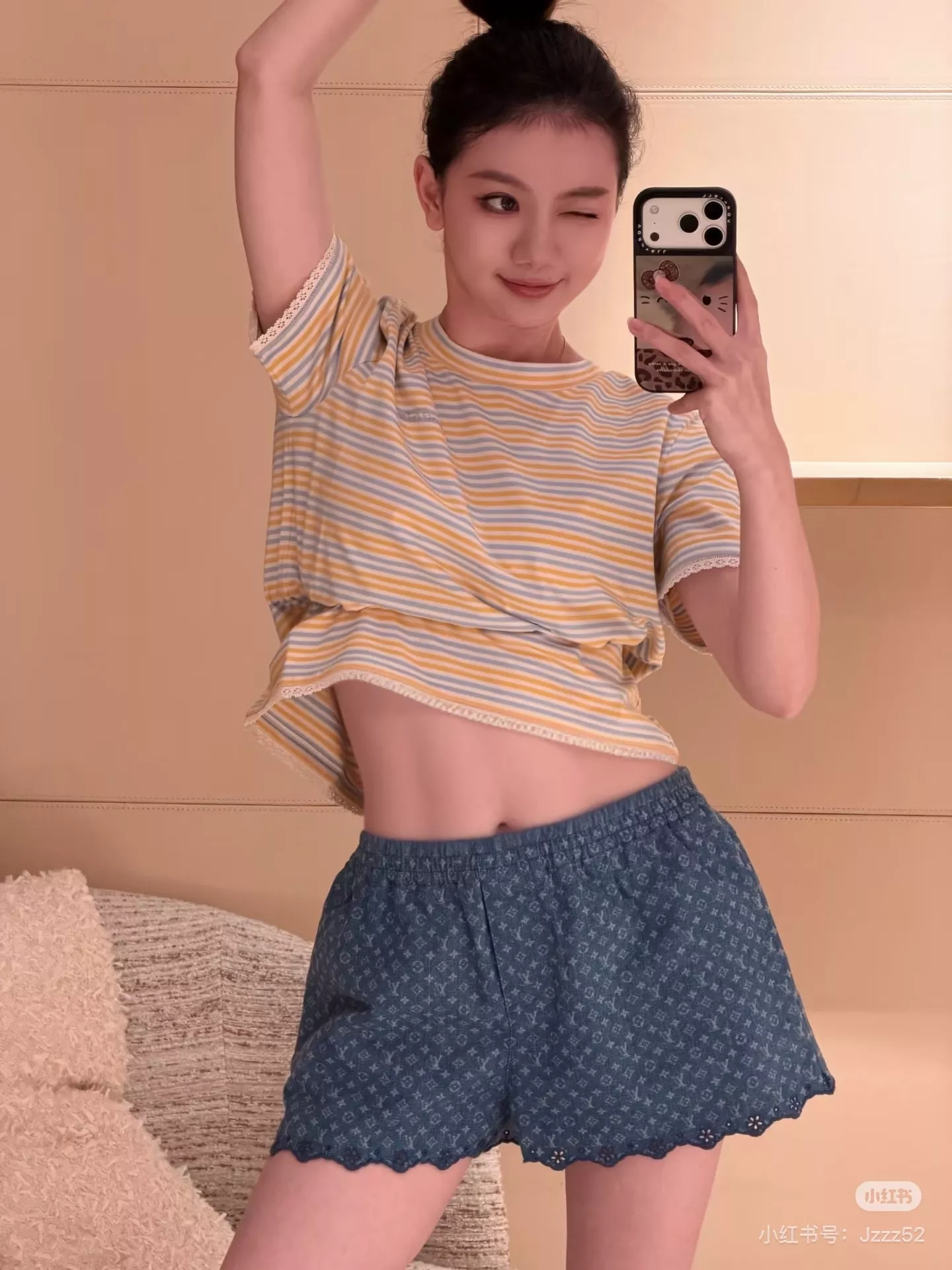 루이비통 모노그램 워싱 데님 밴딩 쇼트 팬츠 상세 이미지 30