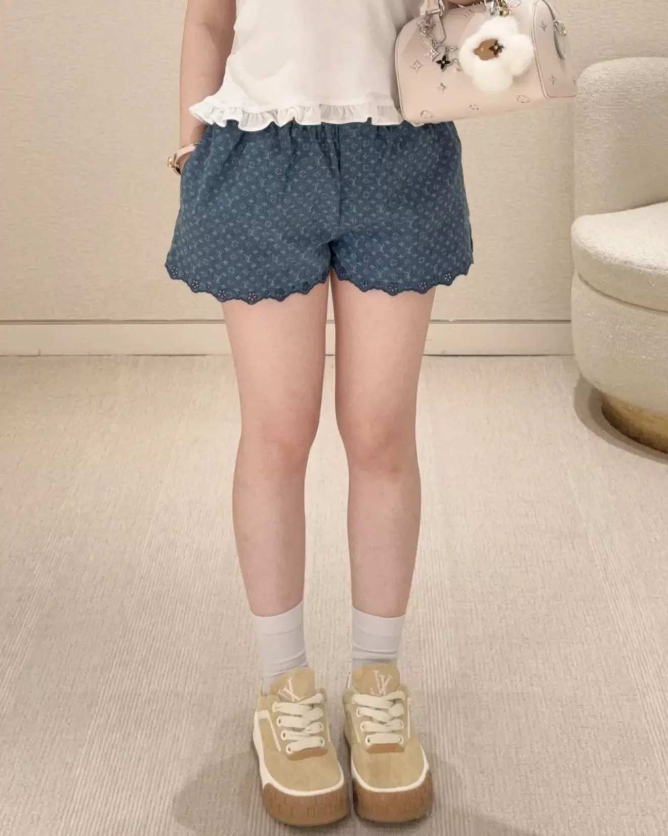 루이비통 모노그램 워싱 데님 밴딩 쇼트 팬츠 상세 이미지 39