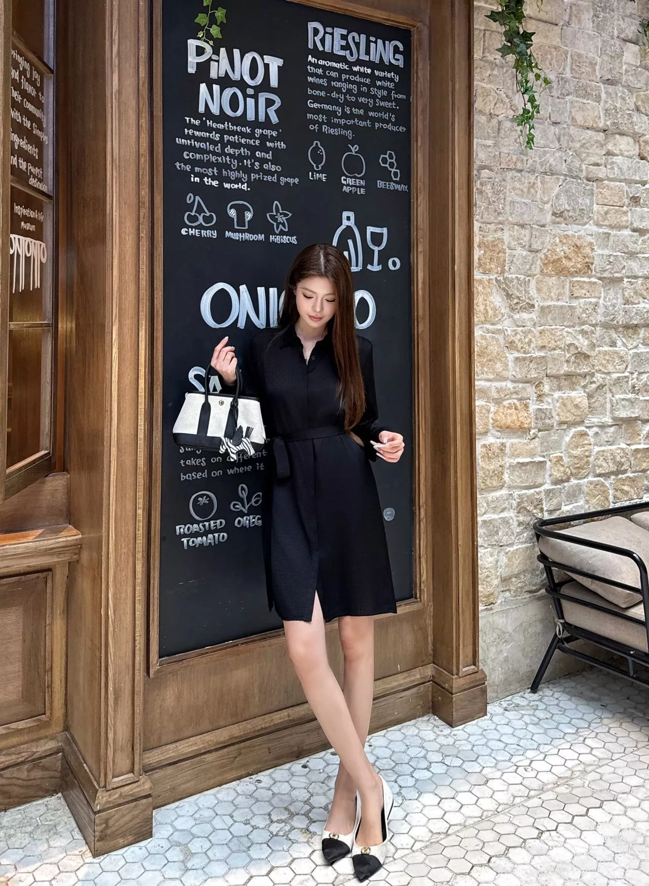에르메스 벨트 포인트 롱 긴소매 셔츠 원피스 상세 이미지 23