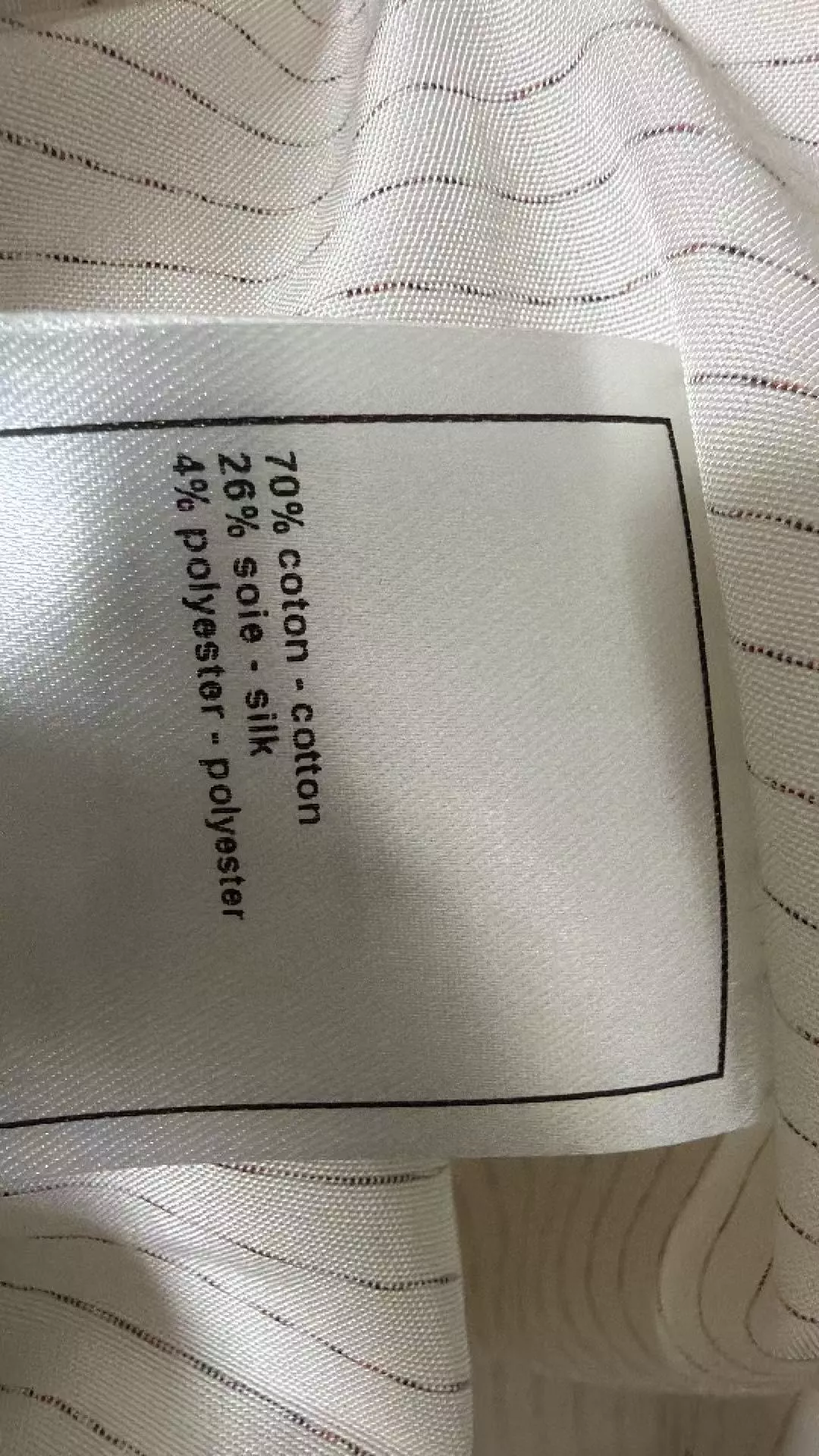 셀린느 블루 화이트 스트라이프 진주 버튼 긴소매 셔츠 상세 이미지 9