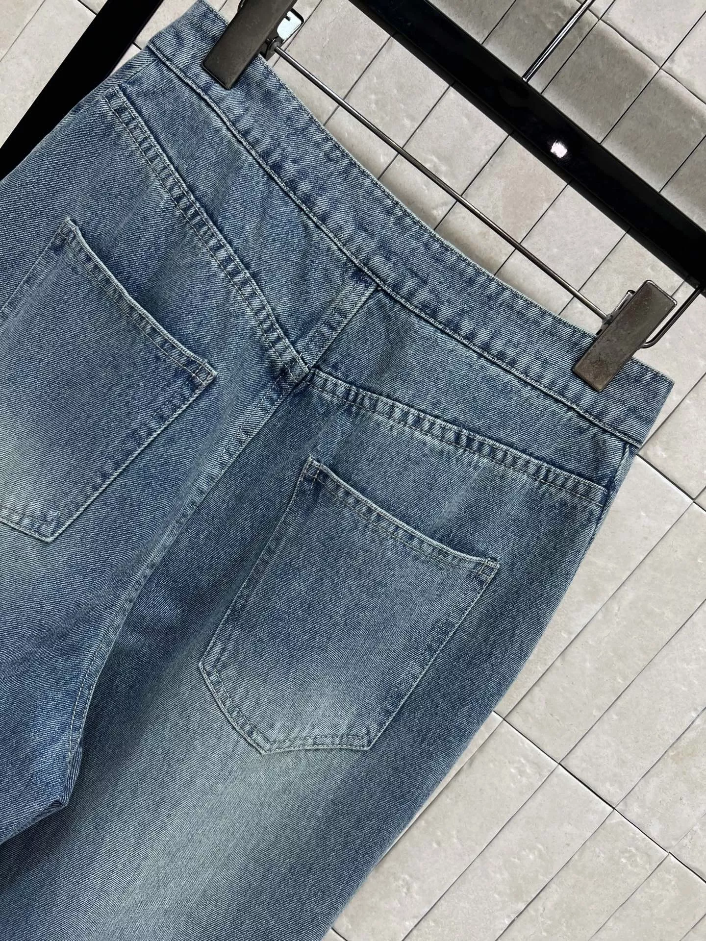 디올 하이웨이스트 워싱 와이드 데님 팬츠 상세 이미지 8