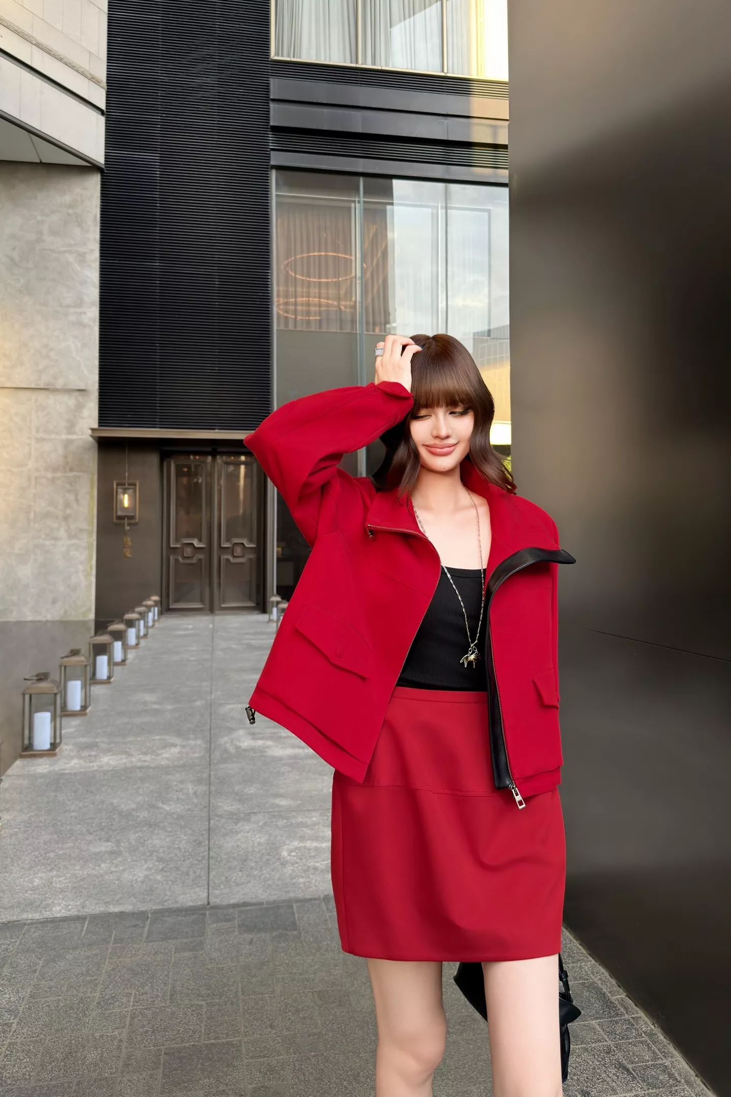 로에베 스탠드칼라 드로스트링 크롭 집업 재킷 상세 이미지 70