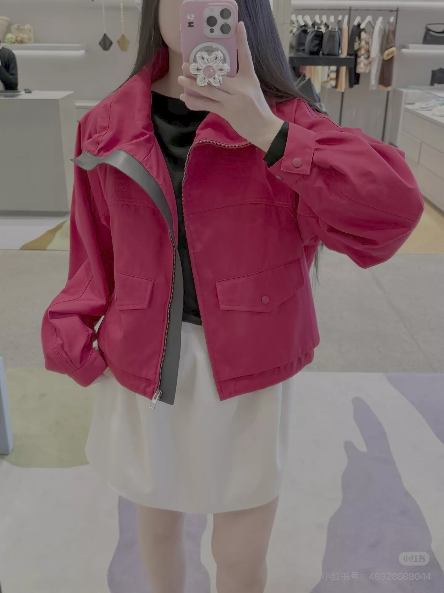 로에베 스탠드칼라 드로스트링 크롭 집업 재킷 상세 이미지 60
