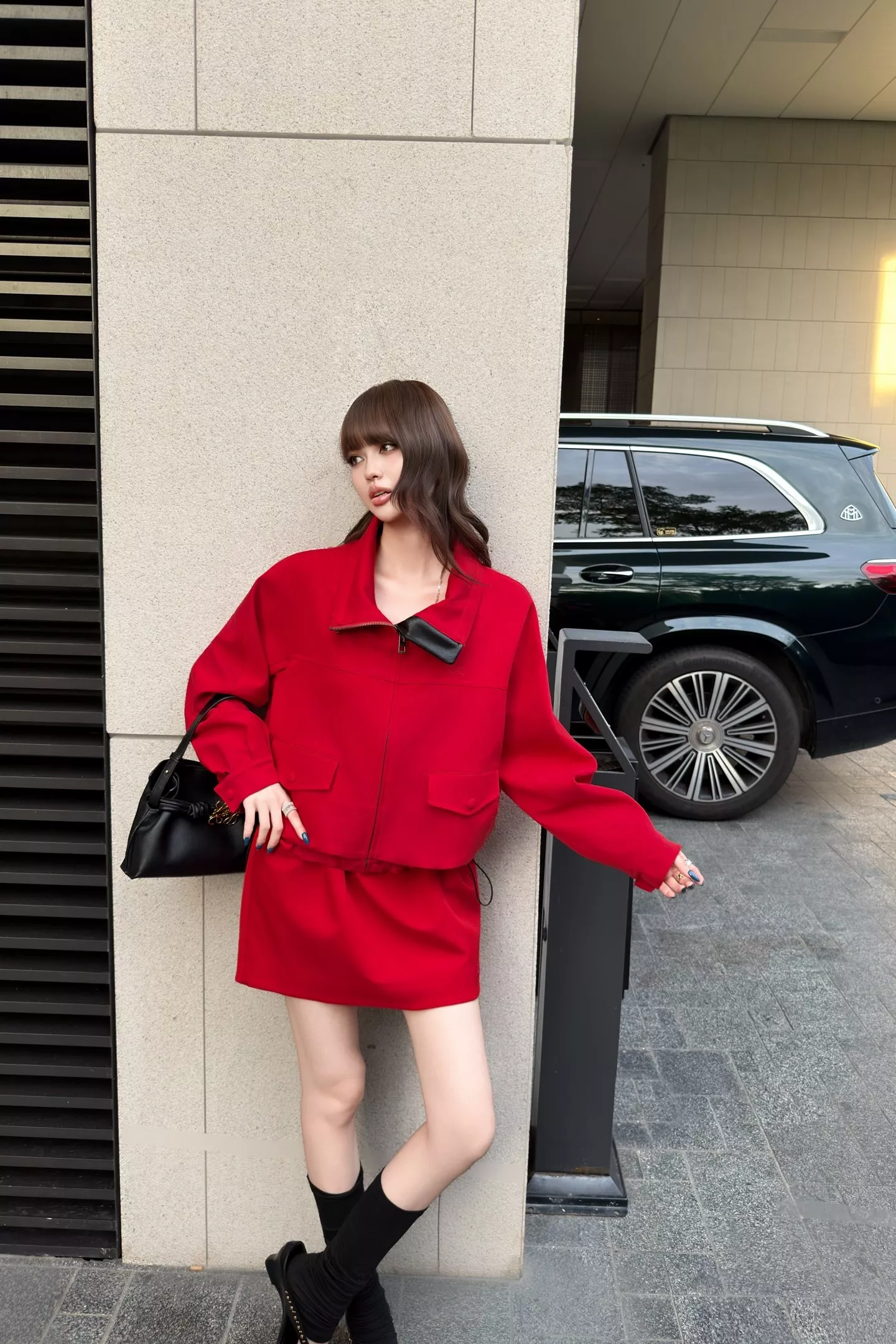 로에베 스탠드칼라 드로스트링 크롭 집업 재킷 상세 이미지 73