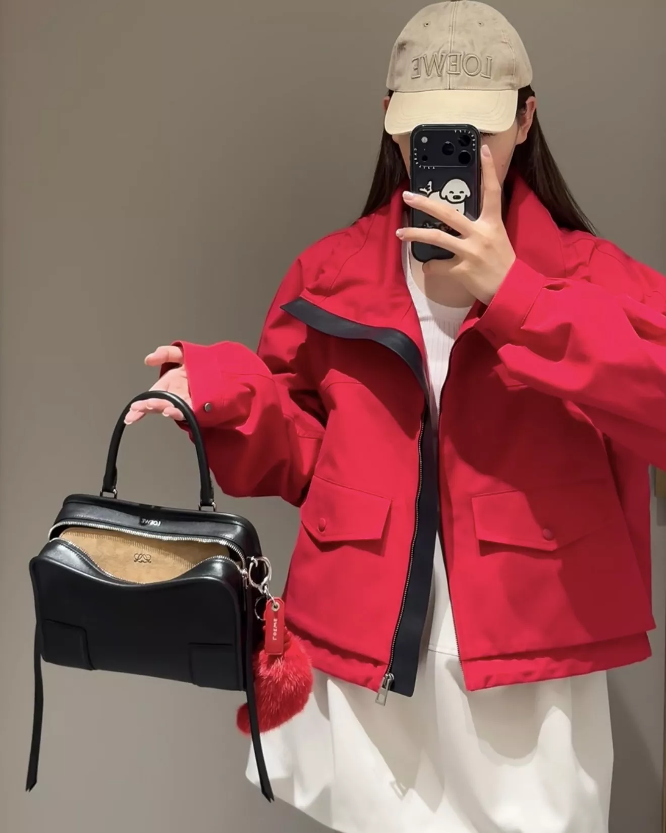 로에베 스탠드칼라 드로스트링 크롭 집업 재킷 상세 이미지 31