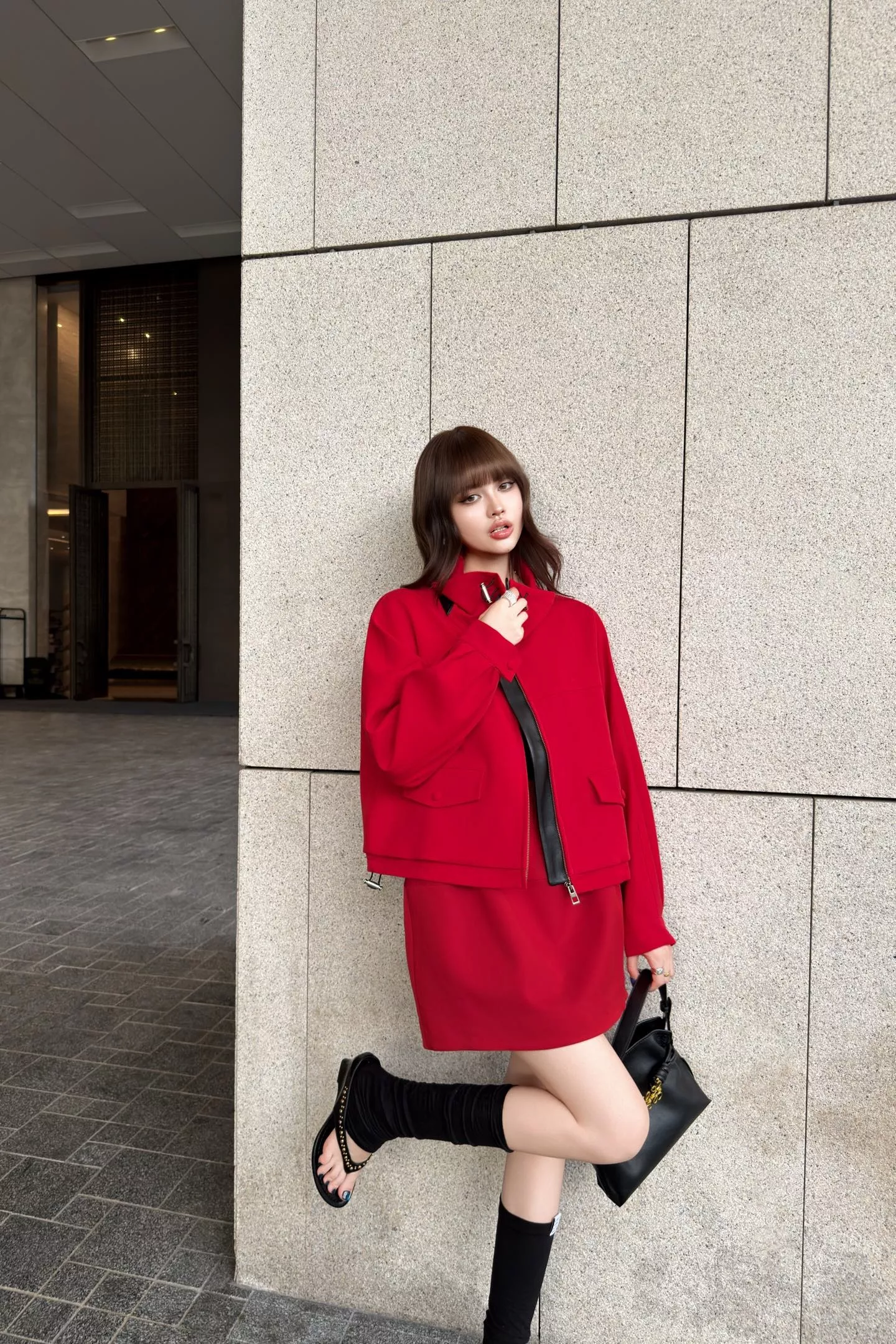 로에베 스탠드칼라 드로스트링 크롭 집업 재킷 상세 이미지 72
