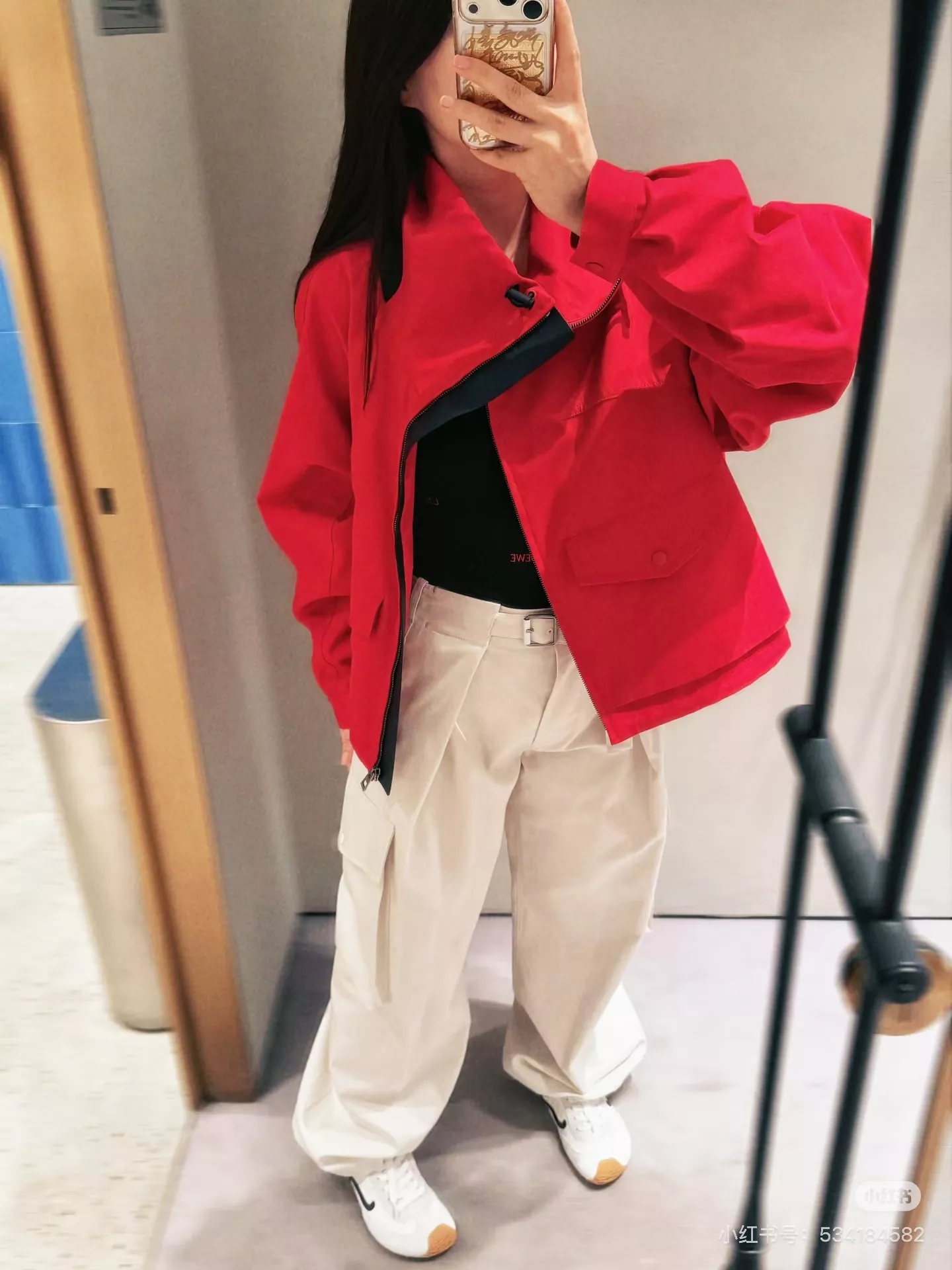 로에베 스탠드칼라 드로스트링 크롭 집업 재킷 상세 이미지 16