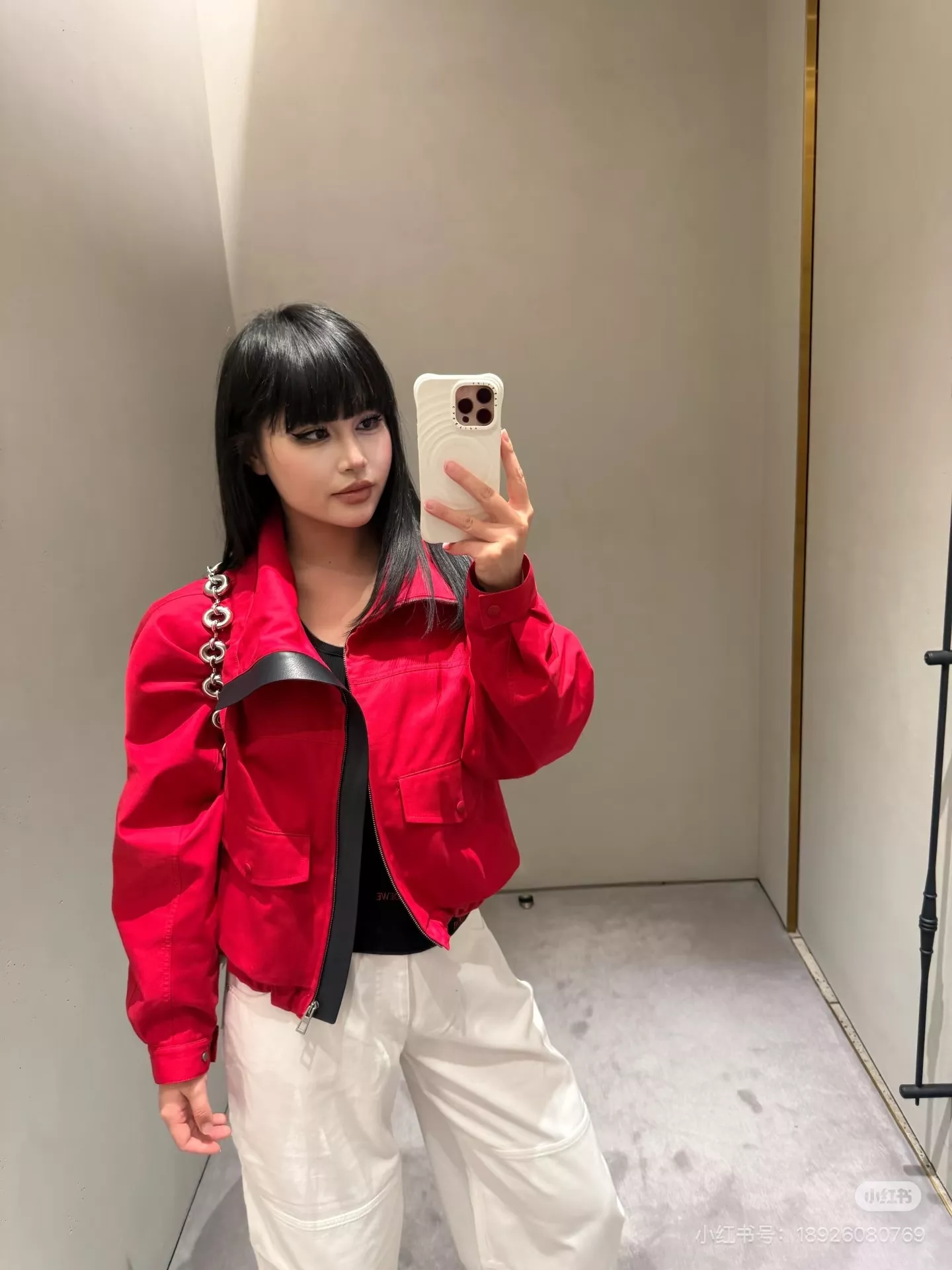 로에베 스탠드칼라 드로스트링 크롭 집업 재킷 상세 이미지 24