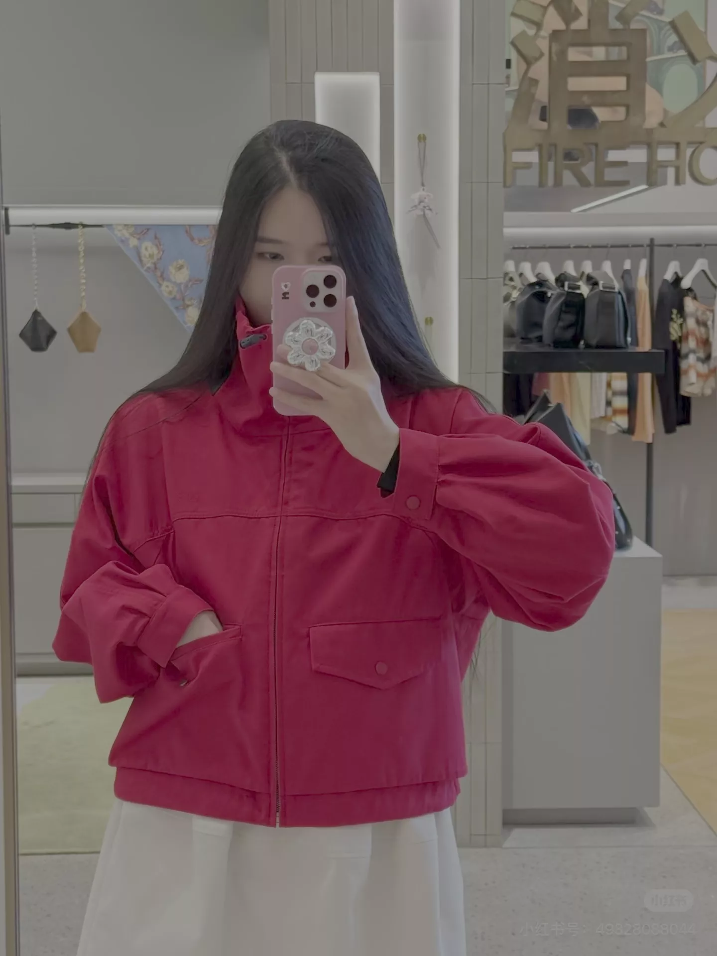 로에베 스탠드칼라 드로스트링 크롭 집업 재킷 상세 이미지 57