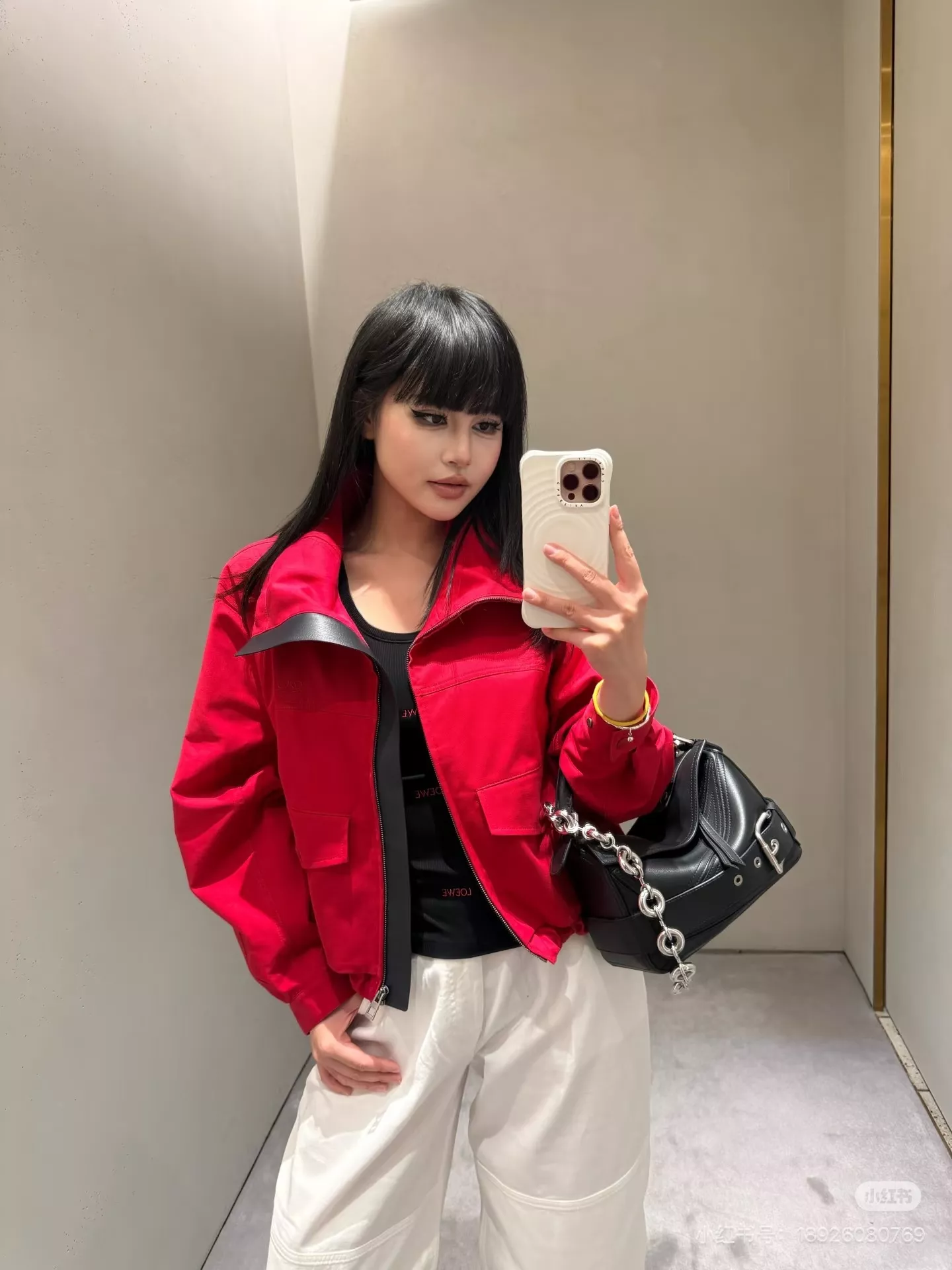 로에베 스탠드칼라 드로스트링 크롭 집업 재킷 상세 이미지 20