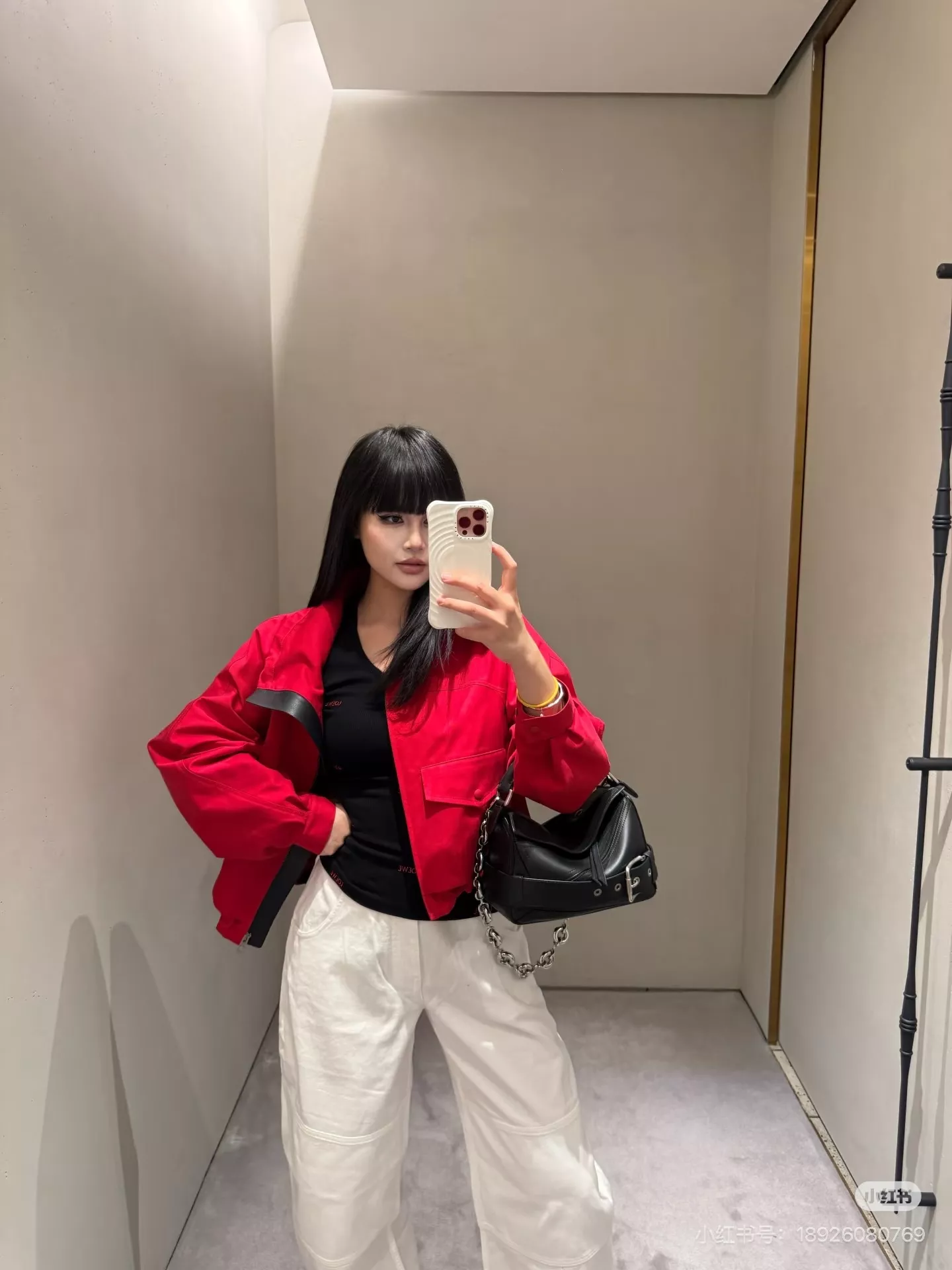 로에베 스탠드칼라 드로스트링 크롭 집업 재킷 상세 이미지 21